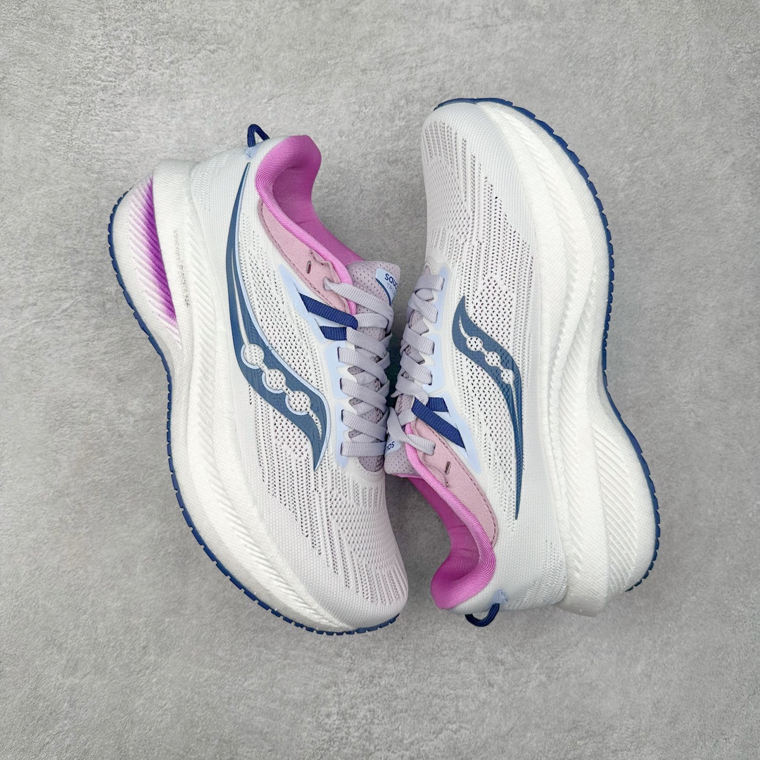 图片[3]-＃GX纯原 Saucony Triumph 21 索康尼胜利21代旗舰级缓震型跑鞋 性能相比前几代再升级：鞋面采用全新升级的工学网设计 贴合脚部更透气 中底部分使用最新的PWRRUN+材质 搭配PWRRUN+鞋垫使中底的大幅加厚 10mm坡差进一步提供缓震、回弹性能 内底则采用了FORMFIT动态适应系统 动态契合脚型 提升包裹性和舒适性 提供更卓越的动态回馈体验 XT-900橡胶大底 可提供良好的抓地力和较强抗磨性能 尺码：35.5 36 36.5 37.5 38 38.5 39 40 40.5 41 42 42.5 43 44 44.5 45 46-选品中心