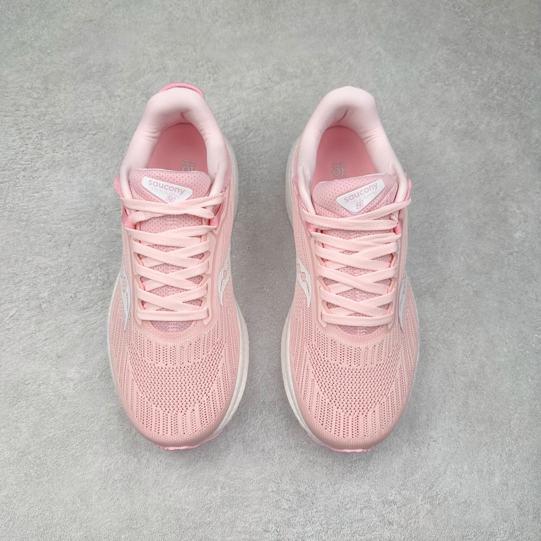 图片[2]-＃GX纯原 Saucony Triumph 21 索康尼胜利21代旗舰级缓震型跑鞋 性能相比前几代再升级：鞋面采用全新升级的工学网设计 贴合脚部更透气 中底部分使用最新的PWRRUN+材质 搭配PWRRUN+鞋垫使中底的大幅加厚 10mm坡差进一步提供缓震、回弹性能 内底则采用了FORMFIT动态适应系统 动态契合脚型 提升包裹性和舒适性 提供更卓越的动态回馈体验 XT-900橡胶大底 可提供良好的抓地力和较强抗磨性能 尺码：35.5 36 36.5 37.5 38 38.5 39 40 40.5 41 42 42.5 43 44 44.5 45 46-选品中心