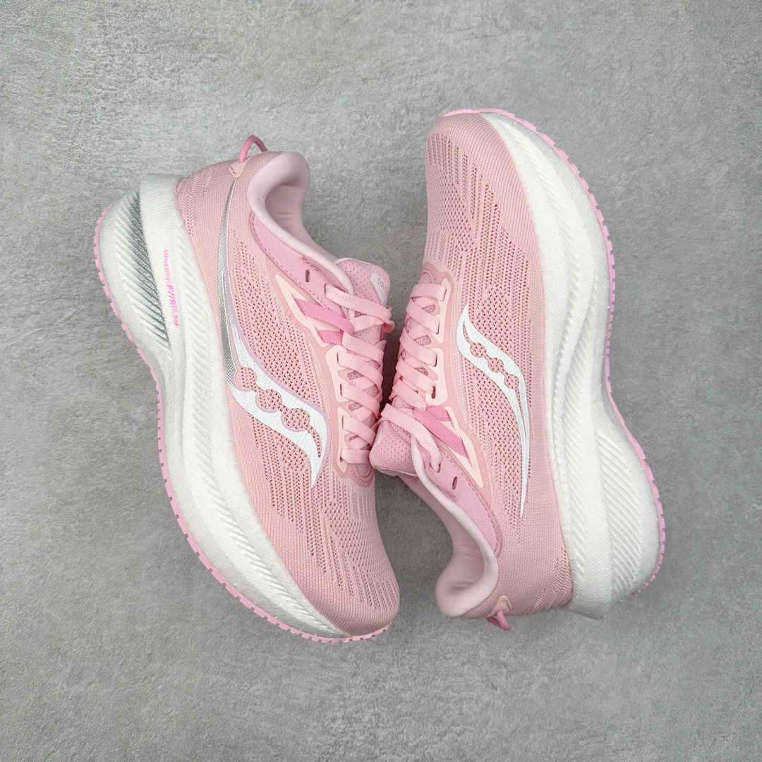 图片[3]-＃GX纯原 Saucony Triumph 21 索康尼胜利21代旗舰级缓震型跑鞋 性能相比前几代再升级：鞋面采用全新升级的工学网设计 贴合脚部更透气 中底部分使用最新的PWRRUN+材质 搭配PWRRUN+鞋垫使中底的大幅加厚 10mm坡差进一步提供缓震、回弹性能 内底则采用了FORMFIT动态适应系统 动态契合脚型 提升包裹性和舒适性 提供更卓越的动态回馈体验 XT-900橡胶大底 可提供良好的抓地力和较强抗磨性能 尺码：35.5 36 36.5 37.5 38 38.5 39 40 40.5 41 42 42.5 43 44 44.5 45 46-选品中心