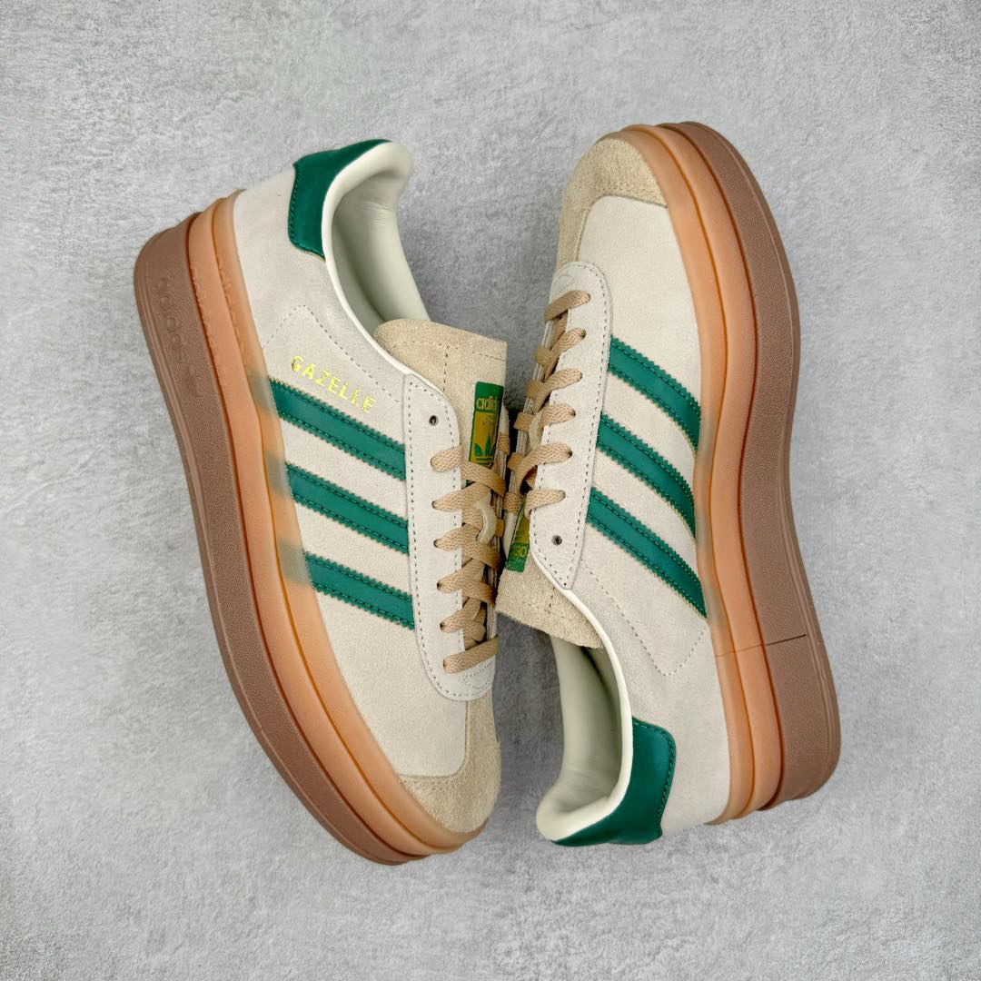 图片[3]-＃CS纯原 AD Originals Gazelle Bold W 羚羊松糕系列复古百搭厚底增高低帮休闲运动板鞋 ID7056 新的一年就要换新的打扮啦！除了设定变美、健身、减肥等目标外，你已经可以利用鞋子来“偷偷改善身材比例”的愿望了！ 因为有一句话。身高不够。鞋子来凑~赶快入手以下各大运动品牌最新推出的“厚底增高运动鞋”吧。 是最好穿最百搭的长腿神器。 重点是……不仅价格不错～鞋子也不错啊！Originals的Gazelle Bold鞋款打造出「超厚底版本」！延续流线鞋型、经典麂皮材质、白色三条线和侧面烫金标志的复古外型，奶油白鞋底高度直接乘3，出门搭上它，保证一路步步高升。尺码：36 36⅔ 37⅓ 38 38⅔ 39⅓ 40-选品中心