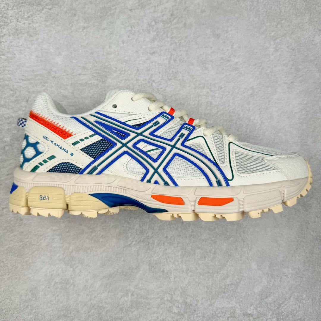 ＃PB纯原 ASICS GEL-KAHANA K8 亚瑟士越野跑步鞋抓地稳定运动鞋缓震耐磨跑鞋 GEL-KAHANA系列为实用级越野跑鞋 融合机能和户外潮流强势回归 核心科技GEL内置于后跟 配合SPEVA弹性中底 减轻落地时地面对脚部的冲击力 中底内侧DYNAMIC DUOMAX 双密度防倾斜装置和中足补强结构 以及后跟几何形状构造 多方面支撑保护 AHAR耐磨橡胶大底 配合沟槽纹路设计 增强抓地力 后足GEL缓冲系统 减轻冲击时的冲击 实现平稳过渡 Trusstic系统 减少鞋底的重量 同时保留了鞋子结构的完整性 尺码：36 37 37.5 38 39 39.5 40 40.5 41.5 42 42.5 43.5 44 44.5 45-选品中心
