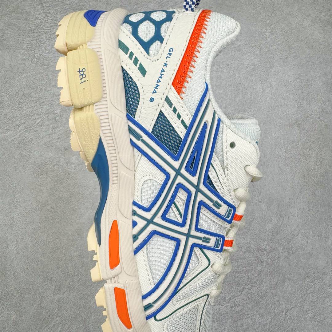 图片[6]-＃PB纯原 ASICS GEL-KAHANA K8 亚瑟士越野跑步鞋抓地稳定运动鞋缓震耐磨跑鞋 GEL-KAHANA系列为实用级越野跑鞋 融合机能和户外潮流强势回归 核心科技GEL内置于后跟 配合SPEVA弹性中底 减轻落地时地面对脚部的冲击力 中底内侧DYNAMIC DUOMAX 双密度防倾斜装置和中足补强结构 以及后跟几何形状构造 多方面支撑保护 AHAR耐磨橡胶大底 配合沟槽纹路设计 增强抓地力 后足GEL缓冲系统 减轻冲击时的冲击 实现平稳过渡 Trusstic系统 减少鞋底的重量 同时保留了鞋子结构的完整性 尺码：36 37 37.5 38 39 39.5 40 40.5 41.5 42 42.5 43.5 44 44.5 45-选品中心