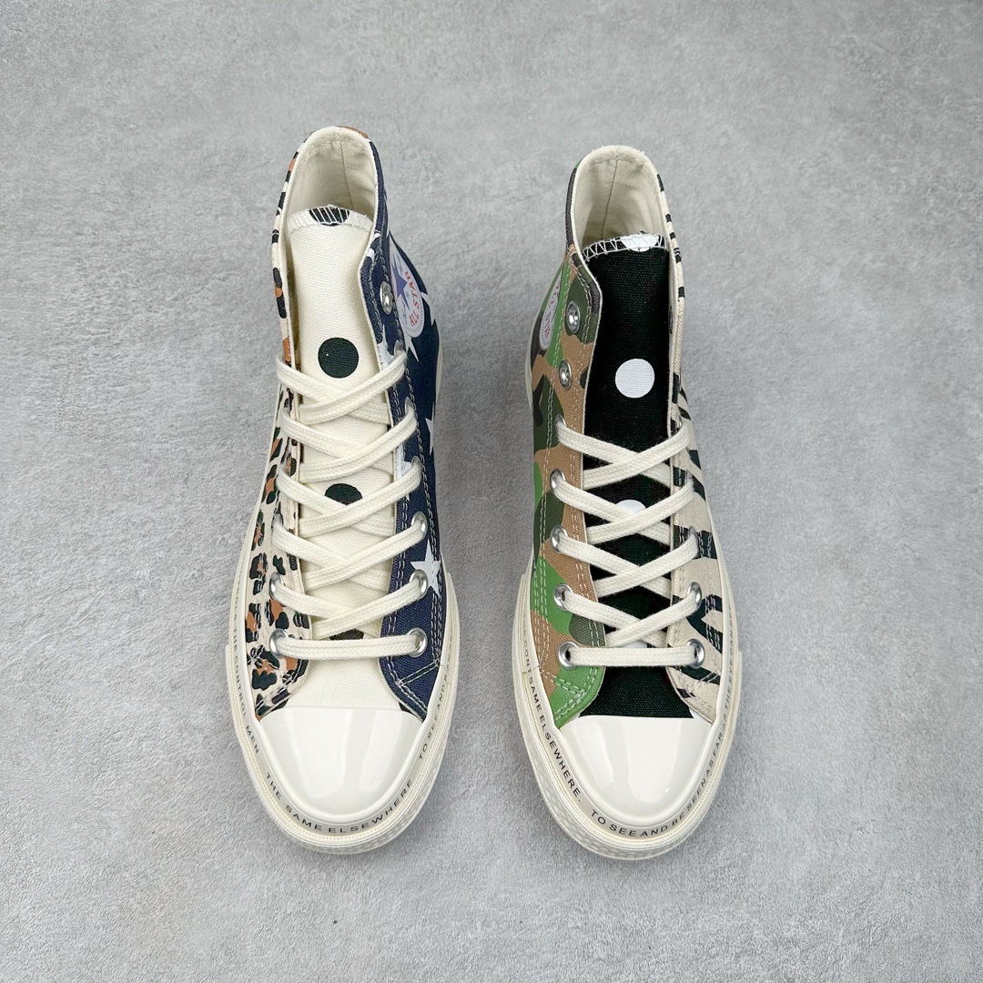 图片[2]-Converse X Brain Dead 鸳鸯迷彩脑死亡联名 鞋款采用多面印花图案设计，动物纹，迷彩，旗帜，每一面都秀出个性，外侧鞋帮处印有Brain Dead标志性LOGO的橡胶贴片，配合鞋边胶条的文字细节，带来视觉冲击，conversr X Brain Dead合作系列凝聚街头的基因，带永不过时的魅力，诠释着特立独行的个性。 货号：A12219C 尺码：35 36 36.5 37 37.5 38 39 39.5 40 41 41.5 42 42.5 43 44-选品中心