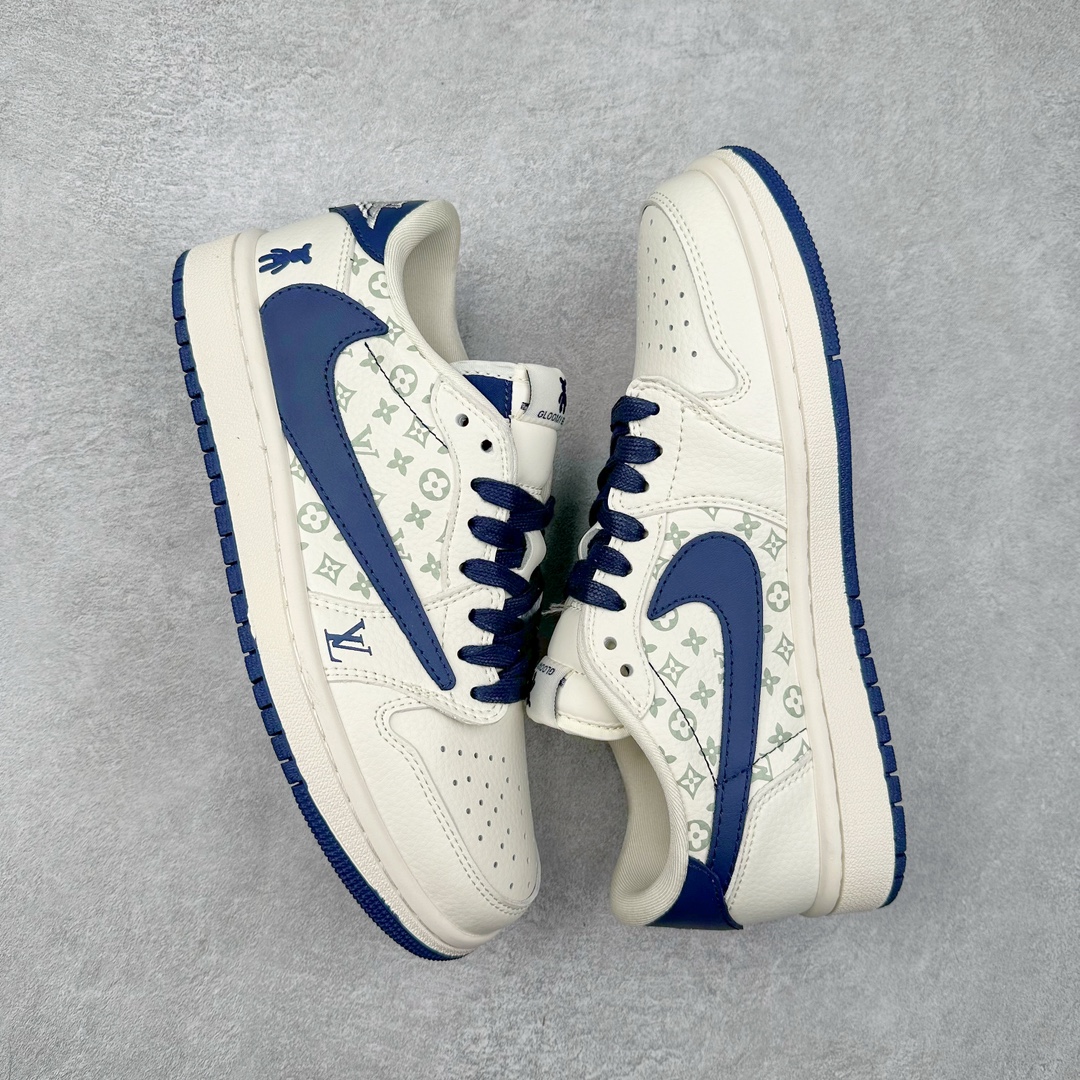 图片[3]-TS x Air Jordan AJ1 Low 倒钩低帮联名定制配色 SJ2068-100 原厂内置气垫魔块 A模大底 头层小牛皮 鞋舌AJ原厂专用牛津布+AJ专用反口珍珠布+原厂无杂质高弹内里海棉+特殊封边弹力鞋带 尺码：36 36.5 37.5 38 38.5 39 40 40.5 41 42 42.5 43 44 44.5 45 46 47.5-选品中心