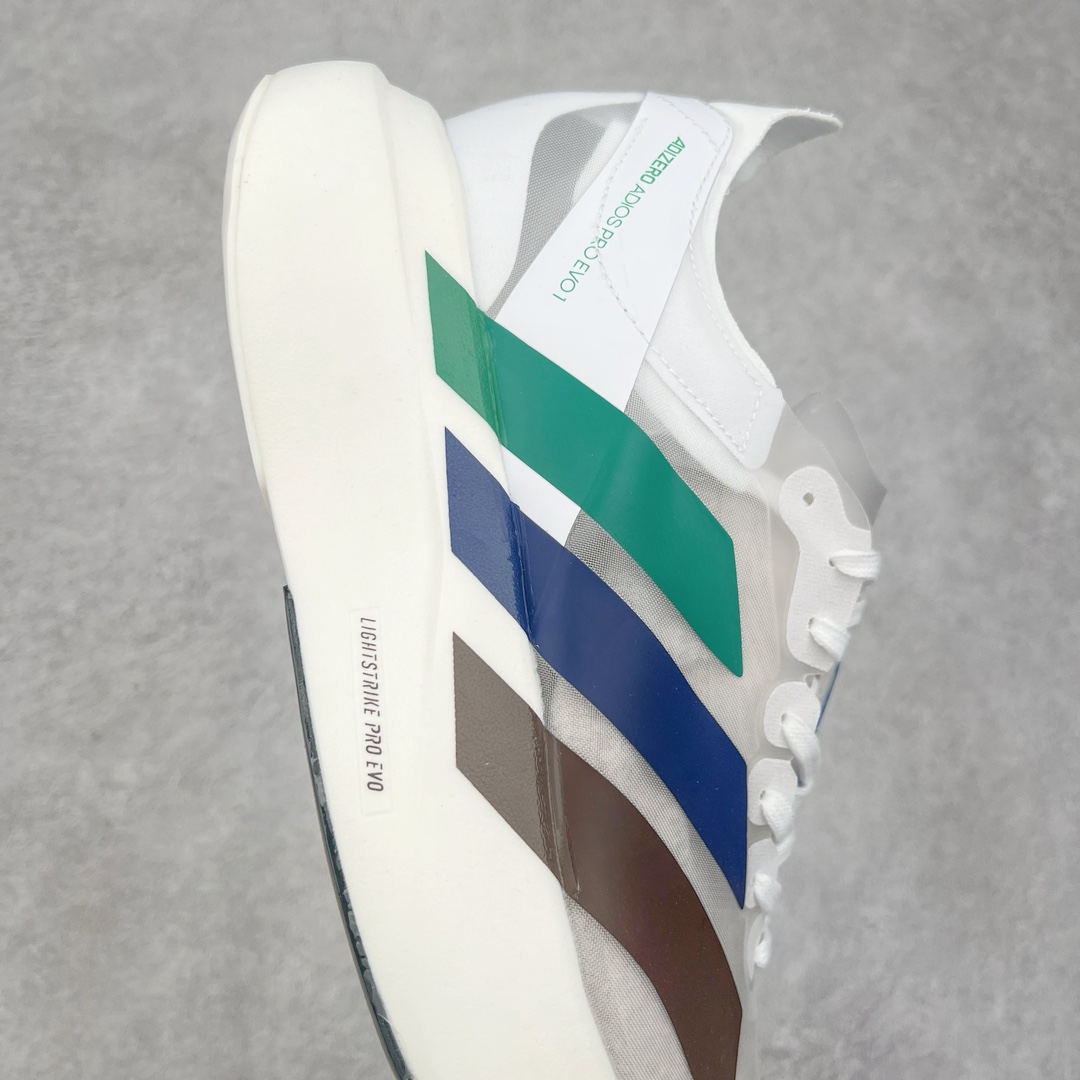 图片[6]-AD Adizero Eva SL M 零度进化版系列低帮轻便透气竞速休闲运动慢跑鞋 JQ3642 相信大家对去年 adidas 横空出世的「顶级超跑」adiZero Adios Pro EVO 1 记忆犹新！不仅登顶阿迪史上最轻跑鞋宝座，更在接下来的全球马拉松赛事中，持续书写着惊人成绩，被网友戏称新一代「阿迪神鞋」全网刷屏！极简设计语言与强烈速度感和存在感的鞋侧三线，让人过目不忘，特别种草！其中定位于中长跑训练的 adidas Adizero Evo SL，整体外观造型与 adiZero Adios Pro EVO 1 非常相似。中底配置方面搭载全掌 Lightstrike Pro，鞋面采用透气网面示人，契合日常训练鞋的定位，更加耐用。外底给到了马牌橡胶，及类似上代竞速旗舰 adidas Adizero Adios Pro 3 区域分布。整体看下来无论是外观的鲜明辨识度，还是配置的扎实程度都很顶。尺码：36 36⅔ 37⅓ 38 38⅔ 39⅓ 40 40⅔ 41⅓ 42 42⅔ 43⅓ 44 45-选品中心