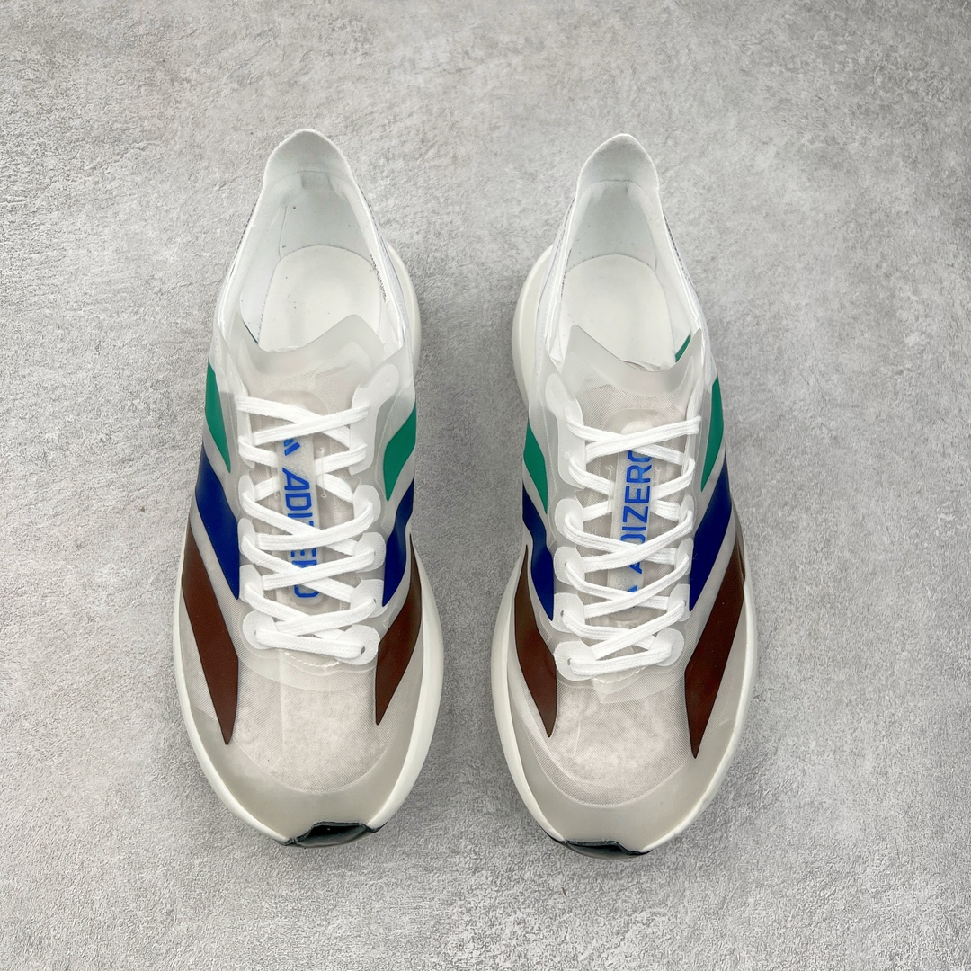 图片[2]-AD Adizero Eva SL M 零度进化版系列低帮轻便透气竞速休闲运动慢跑鞋 JQ3642 相信大家对去年 adidas 横空出世的「顶级超跑」adiZero Adios Pro EVO 1 记忆犹新！不仅登顶阿迪史上最轻跑鞋宝座，更在接下来的全球马拉松赛事中，持续书写着惊人成绩，被网友戏称新一代「阿迪神鞋」全网刷屏！极简设计语言与强烈速度感和存在感的鞋侧三线，让人过目不忘，特别种草！其中定位于中长跑训练的 adidas Adizero Evo SL，整体外观造型与 adiZero Adios Pro EVO 1 非常相似。中底配置方面搭载全掌 Lightstrike Pro，鞋面采用透气网面示人，契合日常训练鞋的定位，更加耐用。外底给到了马牌橡胶，及类似上代竞速旗舰 adidas Adizero Adios Pro 3 区域分布。整体看下来无论是外观的鲜明辨识度，还是配置的扎实程度都很顶。尺码：36 36⅔ 37⅓ 38 38⅔ 39⅓ 40 40⅔ 41⅓ 42 42⅔ 43⅓ 44 45-选品中心