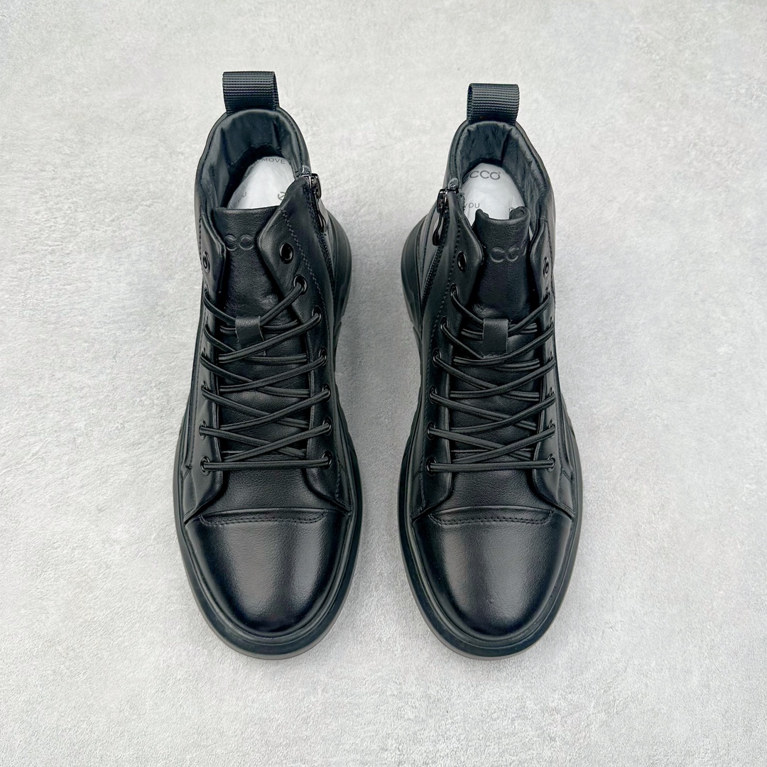 图片[2]-Ecco爱步舒适中高帮防泼水马丁靴 秋冬款时尚防滑工装靴男鞋 黑武士鞋 革新系列热门款式 臻选皮革 创新舒适 品质牛皮鞋面，轻盈柔韧 具有良好的透气性 魔术扣松紧鞋带 侧边拉链套脚 可自由调节松紧 PU中底 橡胶大底 抓地力强 具有良好的防滑耐磨性 时尚潮靴 自在型格 尺码：38 39 40 41 42 43 44（皮鞋码）-选品中心