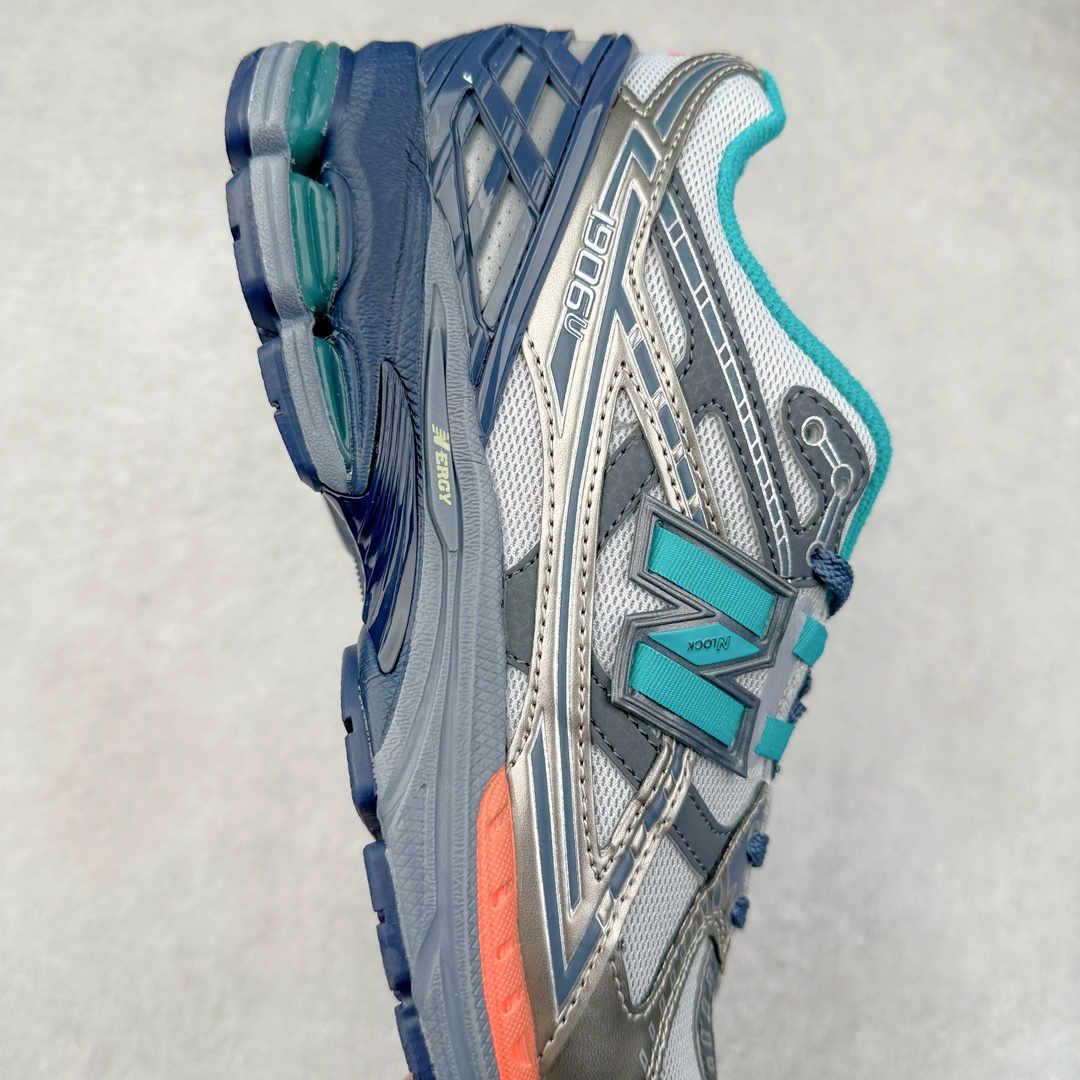 图片[6]-New Balance M1906R NB新百伦系列复古老爹风休闲运动慢跑鞋 采用轻质牛剖革拼接透气网眼衬垫织物鞋面材质 T-Beam大底提供足步弓支撑 保持步态稳定#后跟搭载外露缓震胶 鞋身整体以各种深浅不一的灰色覆盖 鞋头以淡蓝色调装饰，网眼衬垫通过不规律的色块实现做旧的美感 泛黄的鞋底更是进一步增添了复古气息 尺码：36 37 37.5 38 38.5 39.5 40 40.5 41.5 42 42.5 43 44 45-选品中心