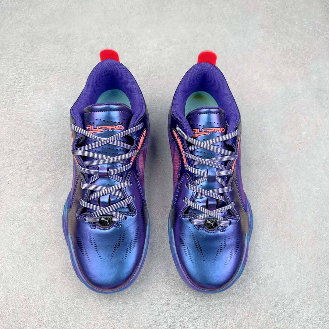 图片[2]-＃K版纯原 PUMA All-Pro Nitro 彪马舒适耐磨低帮实战篮球鞋 鞋身材质运用轻质皮革、ULTRAWEAVE 高强度超轻工程编织网面与热熔材料共同构建。针对双脚的不同区域，科学合理的提供包裹、透气、轻量化的多项职责。造型方面给人以犀利凶猛的感觉。液态金属质感的轻质柔软皮革，搭配 ULTRAWEAVE 的动态织物区域，整双鞋的质感层次特别高级。既营造出动感写意的视觉轮廓，又释放出梦幻前卫的战斗气息，颜值绝对是当下球鞋圈 T0 级别的存在！科技方面，融合 PUMA 当前各类最尖端科技，更是「ELITE 精英版」的精华所在！作为 PUMA 首双搭载内嵌式可置换中底的篮球战靴，将 NITRO™ SQD FOAM 分区密度科技与下方 PWRPLATE 前叉形碳纤维板相结合。尺码：40 40.5 41 42 42.5 43 44 44.5 45 46-选品中心