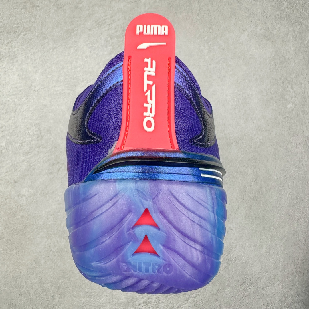 图片[8]-＃K版纯原 PUMA All-Pro Nitro 彪马舒适耐磨低帮实战篮球鞋 鞋身材质运用轻质皮革、ULTRAWEAVE 高强度超轻工程编织网面与热熔材料共同构建。针对双脚的不同区域，科学合理的提供包裹、透气、轻量化的多项职责。造型方面给人以犀利凶猛的感觉。液态金属质感的轻质柔软皮革，搭配 ULTRAWEAVE 的动态织物区域，整双鞋的质感层次特别高级。既营造出动感写意的视觉轮廓，又释放出梦幻前卫的战斗气息，颜值绝对是当下球鞋圈 T0 级别的存在！科技方面，融合 PUMA 当前各类最尖端科技，更是「ELITE 精英版」的精华所在！作为 PUMA 首双搭载内嵌式可置换中底的篮球战靴，将 NITRO™ SQD FOAM 分区密度科技与下方 PWRPLATE 前叉形碳纤维板相结合。尺码：40 40.5 41 42 42.5 43 44 44.5 45 46-选品中心