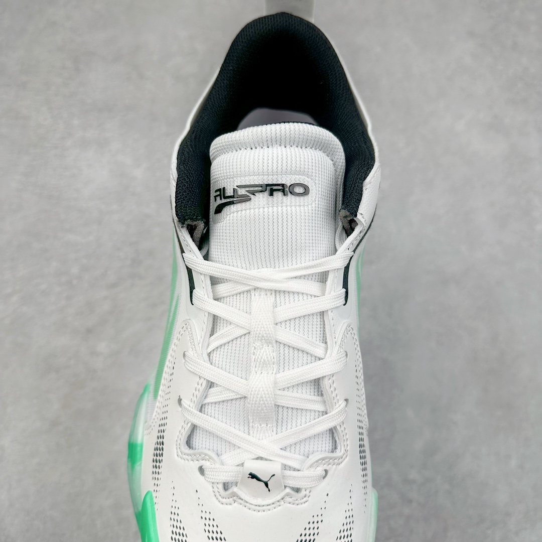 图片[5]-＃K版纯原 PUMA All-Pro Nitro 彪马舒适耐磨低帮实战篮球鞋 鞋身材质运用轻质皮革、ULTRAWEAVE 高强度超轻工程编织网面与热熔材料共同构建。针对双脚的不同区域，科学合理的提供包裹、透气、轻量化的多项职责。造型方面给人以犀利凶猛的感觉。液态金属质感的轻质柔软皮革，搭配 ULTRAWEAVE 的动态织物区域，整双鞋的质感层次特别高级。既营造出动感写意的视觉轮廓，又释放出梦幻前卫的战斗气息，颜值绝对是当下球鞋圈 T0 级别的存在！科技方面，融合 PUMA 当前各类最尖端科技，更是「ELITE 精英版」的精华所在！作为 PUMA 首双搭载内嵌式可置换中底的篮球战靴，将 NITRO™ SQD FOAM 分区密度科技与下方 PWRPLATE 前叉形碳纤维板相结合。尺码：40 40.5 41 42 42.5 43 44 44.5 45 46-选品中心