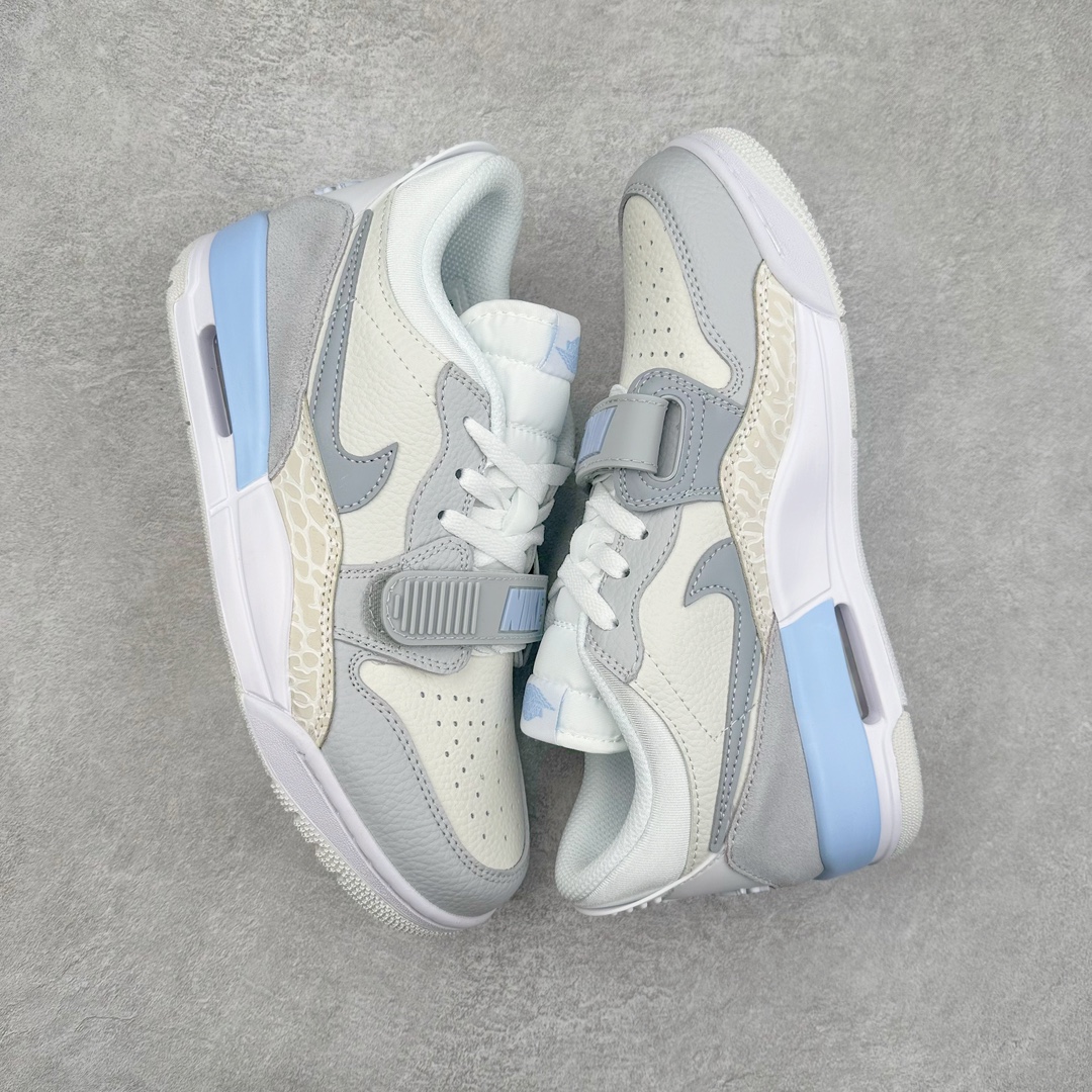 图片[3]-＃KZ神版 Air Jordan Legacy AJ312 复古篮球鞋 HQ1190-101 市场最强独一档产物 全套原纸板楦头开发 原厂大底磨具加持立体防滑纹理 原档数据后跟TPU子母扣魔术贴 原装可视Air Sole气垫 原汁原味最完美的312代版型 唯一正确鞋头趴度弧度高度鞋身腰线 进口港宝加持 后跟自然饱满 全鞋荧光划线卡点 追求极致完美 每一双都是工艺品 多重QC质检 超越公司货的品控标准 实实在在的免检产品 鞋身采用了皮革材质打造 横跨鞋面的魔术贴十分吸睛 侧面的Swoosh Logo的一部分被鞋面遮挡了一部分 颇具玩味 魔术贴上标有NK标识 而鞋舌上是Jordan的经典红色飞翼Logo 后跟和鞋底均采用了AJ3的设计 后跟上同样也使用了经典的爆裂纹图案 尺码：36 36.5 37.5 38 38.5 39 40 40.5 41 42 42.5 43 44 44.5 45 46 47.5-选品中心