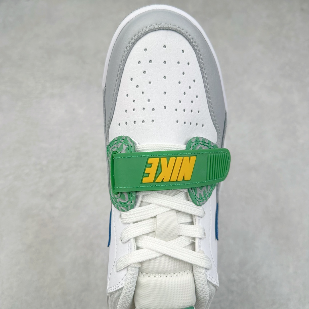 图片[4]-＃KZ神版 Air Jordan Legacy AJ312 复古篮球鞋 CD9054-140 市场最强独一档产物 全套原纸板楦头开发 原厂大底磨具加持立体防滑纹理 原档数据后跟TPU子母扣魔术贴 原装可视Air Sole气垫 原汁原味最完美的312代版型 唯一正确鞋头趴度弧度高度鞋身腰线 进口港宝加持 后跟自然饱满 全鞋荧光划线卡点 追求极致完美 每一双都是工艺品 多重QC质检 超越公司货的品控标准 实实在在的免检产品 鞋身采用了皮革材质打造 横跨鞋面的魔术贴十分吸睛 侧面的Swoosh Logo的一部分被鞋面遮挡了一部分 颇具玩味 魔术贴上标有NK标识 而鞋舌上是Jordan的经典红色飞翼Logo 后跟和鞋底均采用了AJ3的设计 后跟上同样也使用了经典的爆裂纹图案 尺码：36 36.5 37.5 38 38.5 39 40 40.5 41 42 42.5 43 44 44.5 45 46 47.5-选品中心
