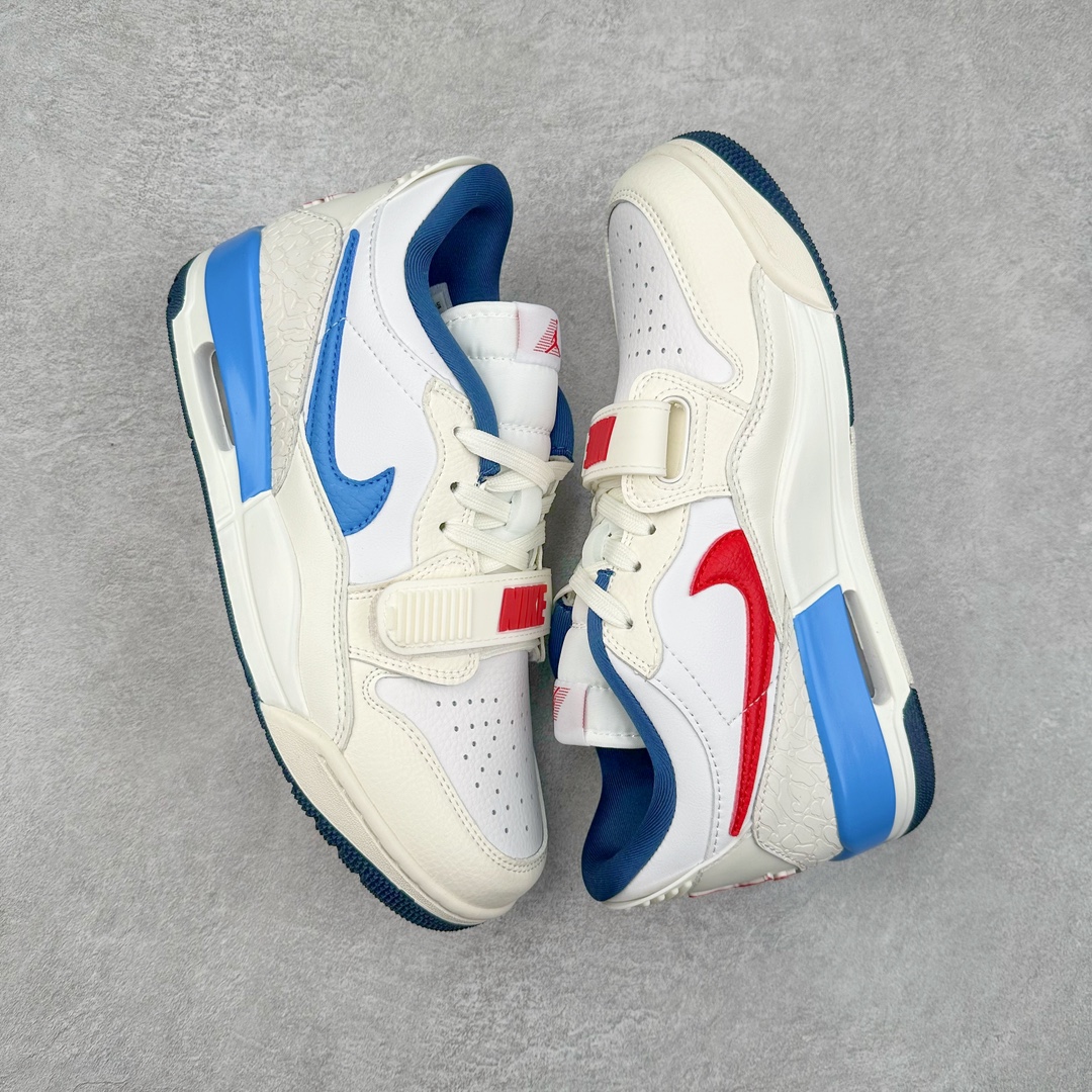 图片[3]-＃KZ神版 Air Jordan Legacy AJ312 复古篮球鞋 HM3709-141 市场最强独一档产物 全套原纸板楦头开发 原厂大底磨具加持立体防滑纹理 原档数据后跟TPU子母扣魔术贴 原装可视Air Sole气垫 原汁原味最完美的312代版型 唯一正确鞋头趴度弧度高度鞋身腰线 进口港宝加持 后跟自然饱满 全鞋荧光划线卡点 追求极致完美 每一双都是工艺品 多重QC质检 超越公司货的品控标准 实实在在的免检产品 鞋身采用了皮革材质打造 横跨鞋面的魔术贴十分吸睛 侧面的Swoosh Logo的一部分被鞋面遮挡了一部分 颇具玩味 魔术贴上标有NK标识 而鞋舌上是Jordan的经典红色飞翼Logo 后跟和鞋底均采用了AJ3的设计 后跟上同样也使用了经典的爆裂纹图案 尺码：36 36.5 37.5 38 38.5 39 40 40.5 41 42 42.5 43 44 44.5 45 46 47.5-选品中心