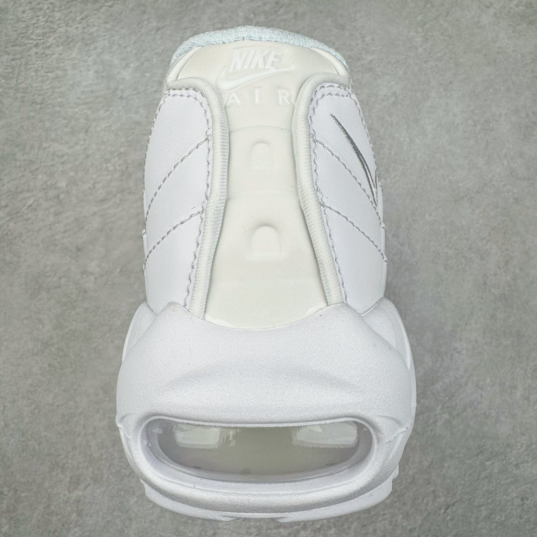 图片[8]-＃GX纯原 NK Air Max 95 复古减震气垫跑鞋 纯白 CT1268-100 经典重温 外单专供大厂出品 品质稳定 一百余色 终端操作 鞋款设计灵感源于人体构造 中底设计基于人体的脊柱构造 是整体设计的核心 尼龙孔眼代表了肋骨 而分层式面板和网眼象征着肌肉纤维和肉体组织 Air Max 95采用了两个独立的吹塑成型的Air-Sole单元 并首次在前掌使用可视化气垫设计 Swoosh logo夜当作一个 点符号放在了鞋子的后帮位置 20年的发展让 AIR MAX 95有了不同的故事 20年后再度面向世人的时候 焕然一新的面貌 让人有了另外一种清新脱俗的感觉 尺码：40 40.5 41 42 42.5 43 44 44.5 45 45.5 46 47.5 48.5-选品中心