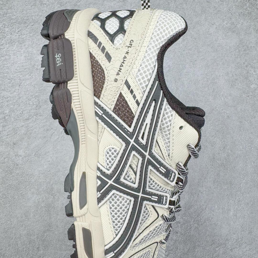 图片[6]-＃PB纯原 ASICS GEL-KAHANA K8 亚瑟士越野跑步鞋抓地稳定运动鞋缓震耐磨跑鞋 GEL-KAHANA系列为实用级越野跑鞋 融合机能和户外潮流强势回归 核心科技GEL内置于后跟 配合SPEVA弹性中底 减轻落地时地面对脚部的冲击力 中底内侧DYNAMIC DUOMAX 双密度防倾斜装置和中足补强结构 以及后跟几何形状构造 多方面支撑保护 AHAR耐磨橡胶大底 配合沟槽纹路设计 增强抓地力 后足GEL缓冲系统 减轻冲击时的冲击 实现平稳过渡 Trusstic系统 减少鞋底的重量 同时保留了鞋子结构的完整性 尺码：36 37 37.5 38 39 39.5 40 40.5 41.5 42 42.5 43.5 44 44.5 45-选品中心