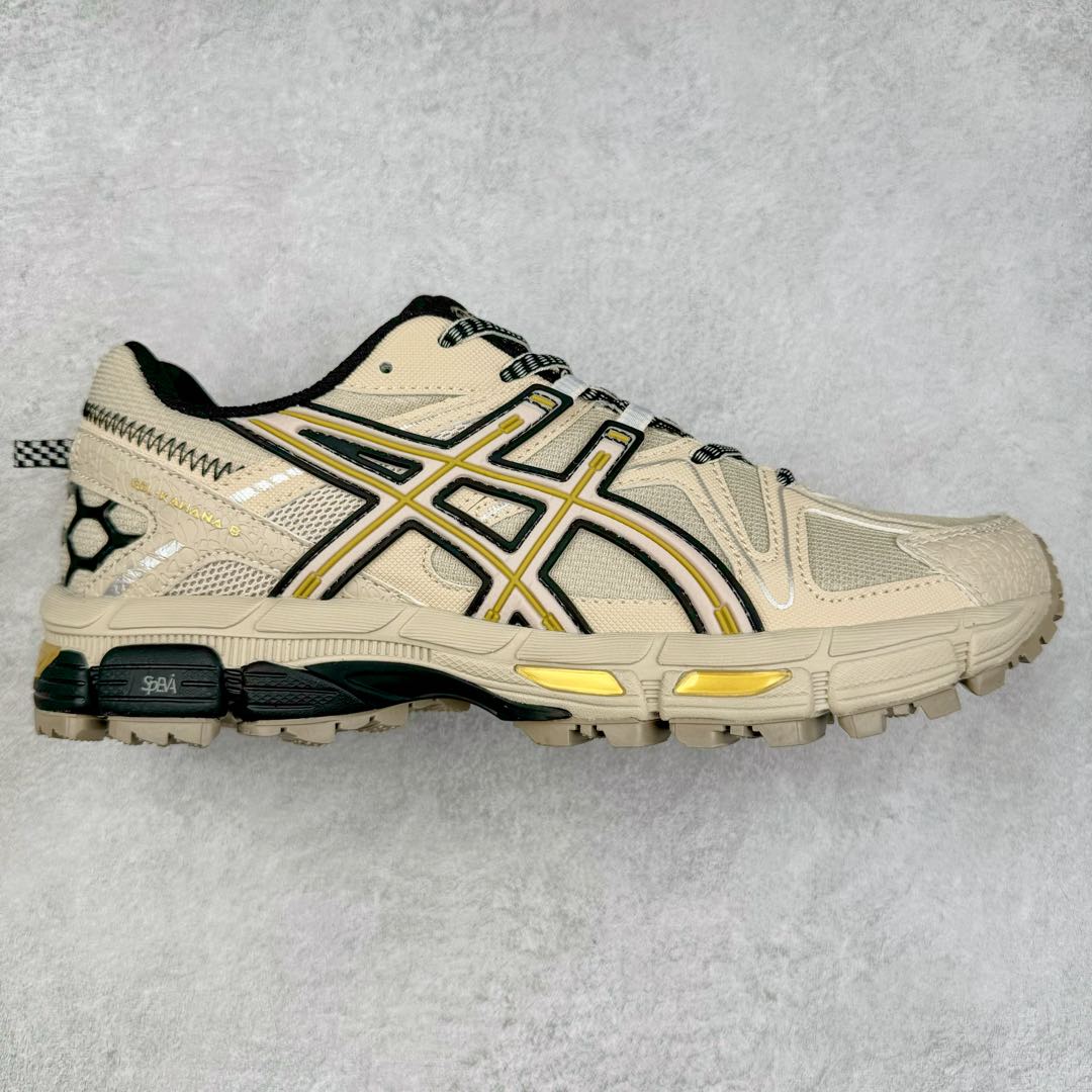 ＃PB纯原 ASICS GEL-KAHANA K8 亚瑟士越野跑步鞋抓地稳定运动鞋缓震耐磨跑鞋 GEL-KAHANA系列为实用级越野跑鞋 融合机能和户外潮流强势回归 核心科技GEL内置于后跟 配合SPEVA弹性中底 减轻落地时地面对脚部的冲击力 中底内侧DYNAMIC DUOMAX 双密度防倾斜装置和中足补强结构 以及后跟几何形状构造 多方面支撑保护 AHAR耐磨橡胶大底 配合沟槽纹路设计 增强抓地力 后足GEL缓冲系统 减轻冲击时的冲击 实现平稳过渡 Trusstic系统 减少鞋底的重量 同时保留了鞋子结构的完整性 尺码：36 37 37.5 38 39 39.5 40 40.5 41.5 42 42.5 43.5 44 44.5 45-选品中心