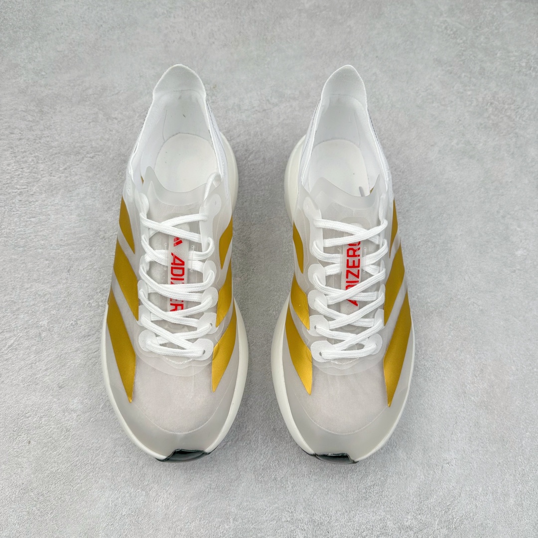 图片[2]-AD Adizero Eva SL M 零度进化版系列低帮轻便透气竞速休闲运动慢跑鞋 IH5568 相信大家对去年 adidas 横空出世的「顶级超跑」adiZero Adios Pro EVO 1 记忆犹新！不仅登顶阿迪史上最轻跑鞋宝座，更在接下来的全球马拉松赛事中，持续书写着惊人成绩，被网友戏称新一代「阿迪神鞋」全网刷屏！极简设计语言与强烈速度感和存在感的鞋侧三线，让人过目不忘，特别种草！其中定位于中长跑训练的 adidas Adizero Evo SL，整体外观造型与 adiZero Adios Pro EVO 1 非常相似。中底配置方面搭载全掌 Lightstrike Pro，鞋面采用透气网面示人，契合日常训练鞋的定位，更加耐用。外底给到了马牌橡胶，及类似上代竞速旗舰 adidas Adizero Adios Pro 3 区域分布。整体看下来无论是外观的鲜明辨识度，还是配置的扎实程度都很顶。尺码：36 36⅔ 37⅓ 38 38⅔ 39⅓ 40 40⅔ 41⅓ 42 42⅔ 43⅓ 44 45-选品中心