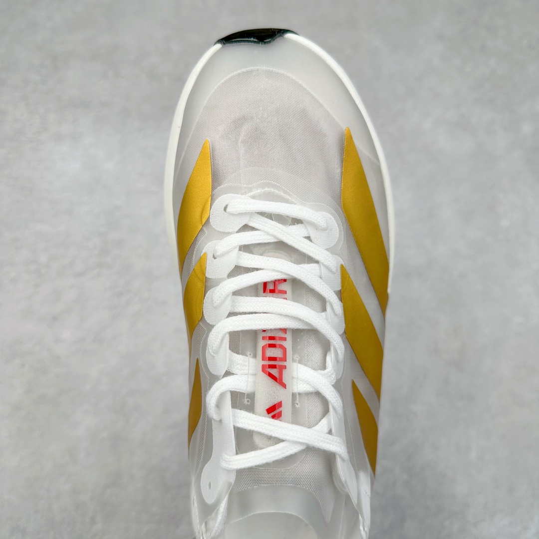 图片[4]-AD Adizero Eva SL M 零度进化版系列低帮轻便透气竞速休闲运动慢跑鞋 IH5568 相信大家对去年 adidas 横空出世的「顶级超跑」adiZero Adios Pro EVO 1 记忆犹新！不仅登顶阿迪史上最轻跑鞋宝座，更在接下来的全球马拉松赛事中，持续书写着惊人成绩，被网友戏称新一代「阿迪神鞋」全网刷屏！极简设计语言与强烈速度感和存在感的鞋侧三线，让人过目不忘，特别种草！其中定位于中长跑训练的 adidas Adizero Evo SL，整体外观造型与 adiZero Adios Pro EVO 1 非常相似。中底配置方面搭载全掌 Lightstrike Pro，鞋面采用透气网面示人，契合日常训练鞋的定位，更加耐用。外底给到了马牌橡胶，及类似上代竞速旗舰 adidas Adizero Adios Pro 3 区域分布。整体看下来无论是外观的鲜明辨识度，还是配置的扎实程度都很顶。尺码：36 36⅔ 37⅓ 38 38⅔ 39⅓ 40 40⅔ 41⅓ 42 42⅔ 43⅓ 44 45-选品中心