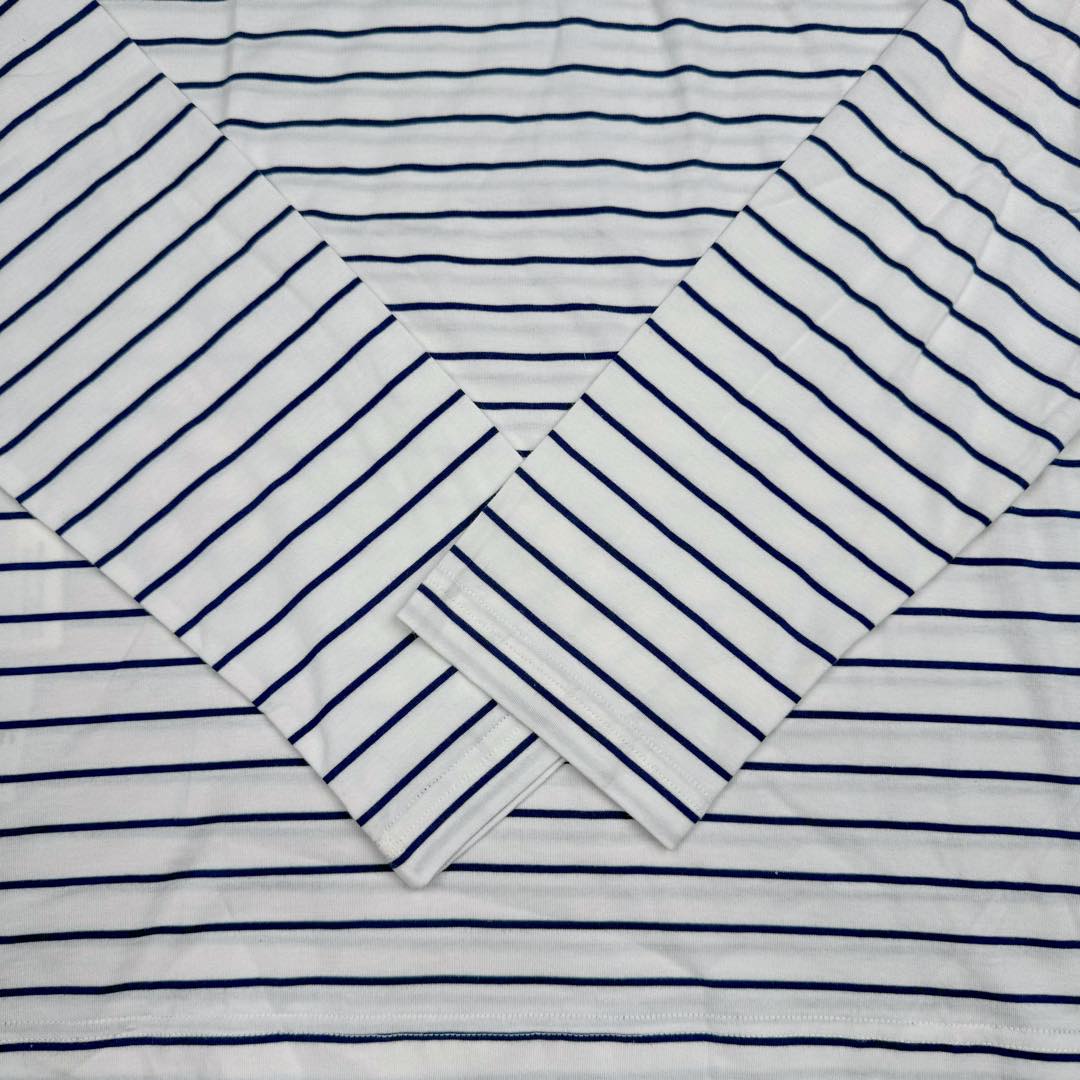 图片[10]-＃GD广顶 MiuMiu 缪缪100支超细腻条纹polo长袖 面料采用定制100支超细腻双纱纯棉面料，质感非常好，市场货全部都是32支现货代替，这件衣服正反面全部对条纹非常费面料！胸口上的字母条纹和底部的条纹必须对上（市场版本工艺对不上直接字母用的白色的，穿出去一眼假）领子定制横机螺纹，纽扣天然贝母扣！三标吊牌全部同步专柜（吊牌附送说明书且颜色正确，市场吊牌偏粉，正品吊牌颜色饱和度更低 尺码：S M L XL-选品中心