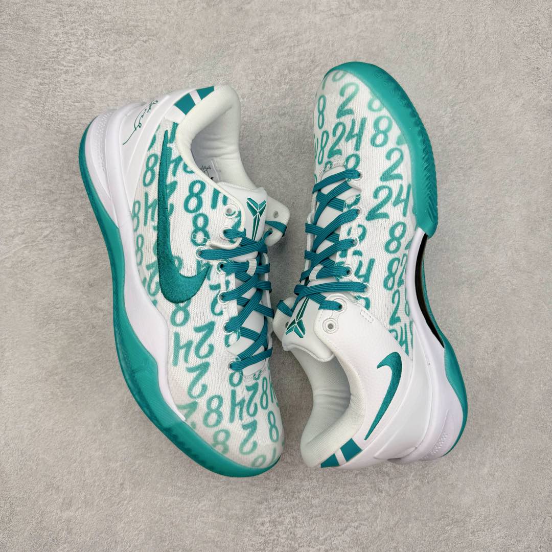 图片[3]-＃灭世海外版 NK Zoom Kobe Ⅷ System 科比8代复刻实战运动低帮文化篮球鞋 白绿 FQ3549-101 纯原海外版气垫品质吊打各路纯原 气压➕耐久双重保障 前掌ZOOM TURBO➕后掌马蹄Zoom 后掌澎湃脚感无出其右 全套冲刀改版 鞋型还原度95% 宽脚选手必入货品 鞋头2.5mm上翘空间 不挤脚 完美释放脚趾活动空间 正码正拍 脚型适配性 市场最强没有之一 鞋面工艺全新升级 100%对标正品 原厂聚氨酯蛇鳞 珠光密度同步正品 Swoosh喷漆工艺 还原度接近100% 全新后跟TPU模具 正确S型弧度 区分市场纯原（市场纯原采用公版模具 后跟TPU几乎无弧度）国产天花板橡胶配方 抓地力爆炸 海外口碑炸裂 鞋舌LOGO正确内嵌压印 原厂碳板 正确原盒 厚积薄发 王者归来 拒绝杀猪 拒绝套路 灭世纯原海外版科比系列 致力打造实战第一标杆 尺码：39-47.5 全新模具 正码正拍-选品中心