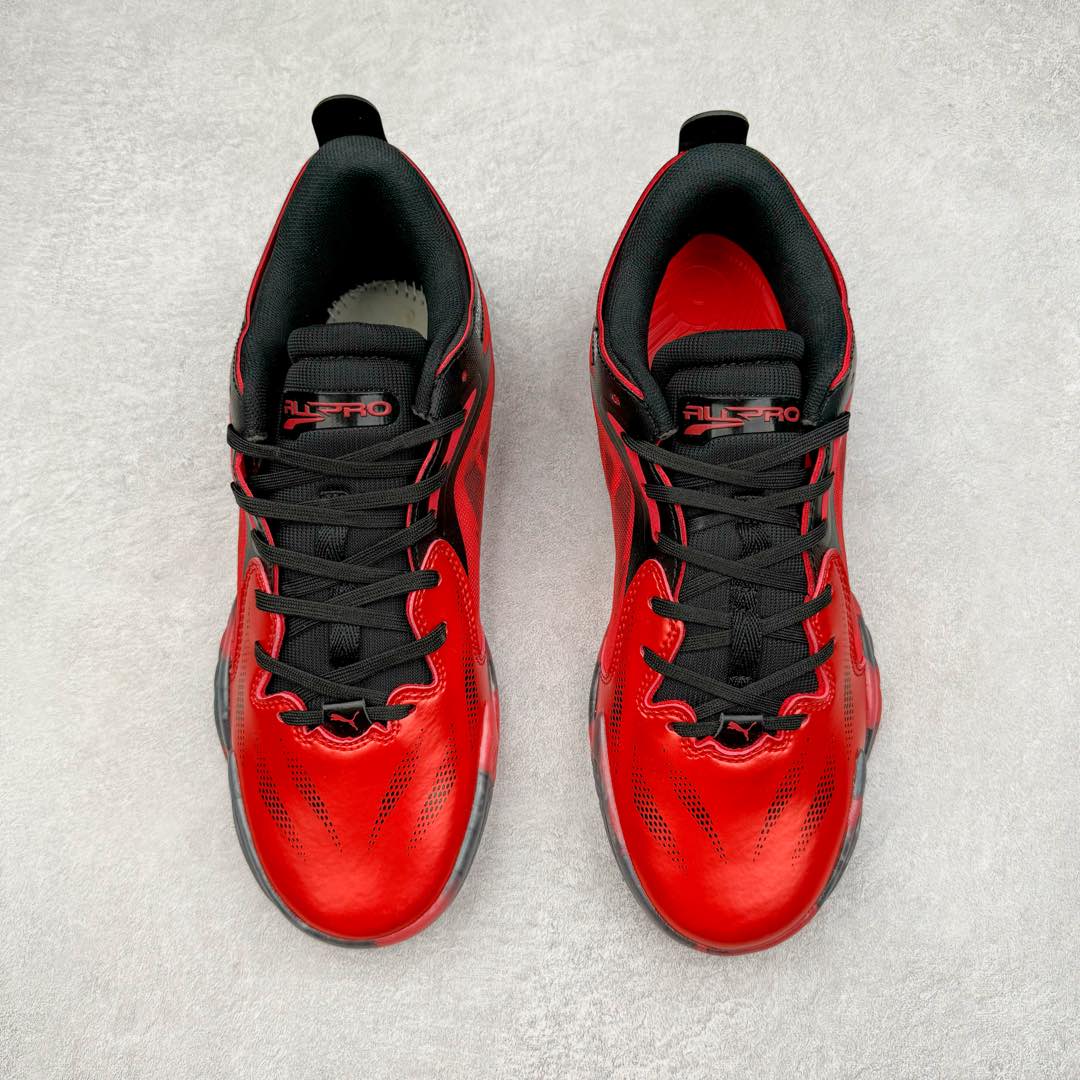 图片[2]-＃K版纯原 PUMA All-Pro Nitro 彪马舒适耐磨低帮实战篮球鞋 鞋身材质运用轻质皮革、ULTRAWEAVE 高强度超轻工程编织网面与热熔材料共同构建。针对双脚的不同区域，科学合理的提供包裹、透气、轻量化的多项职责。造型方面给人以犀利凶猛的感觉。液态金属质感的轻质柔软皮革，搭配 ULTRAWEAVE 的动态织物区域，整双鞋的质感层次特别高级。既营造出动感写意的视觉轮廓，又释放出梦幻前卫的战斗气息，颜值绝对是当下球鞋圈 T0 级别的存在！科技方面，融合 PUMA 当前各类最尖端科技，更是「ELITE 精英版」的精华所在！作为 PUMA 首双搭载内嵌式可置换中底的篮球战靴，将 NITRO™ SQD FOAM 分区密度科技与下方 PWRPLATE 前叉形碳纤维板相结合。尺码：40 40.5 41 42 42.5 43 44 44.5 45 46-选品中心