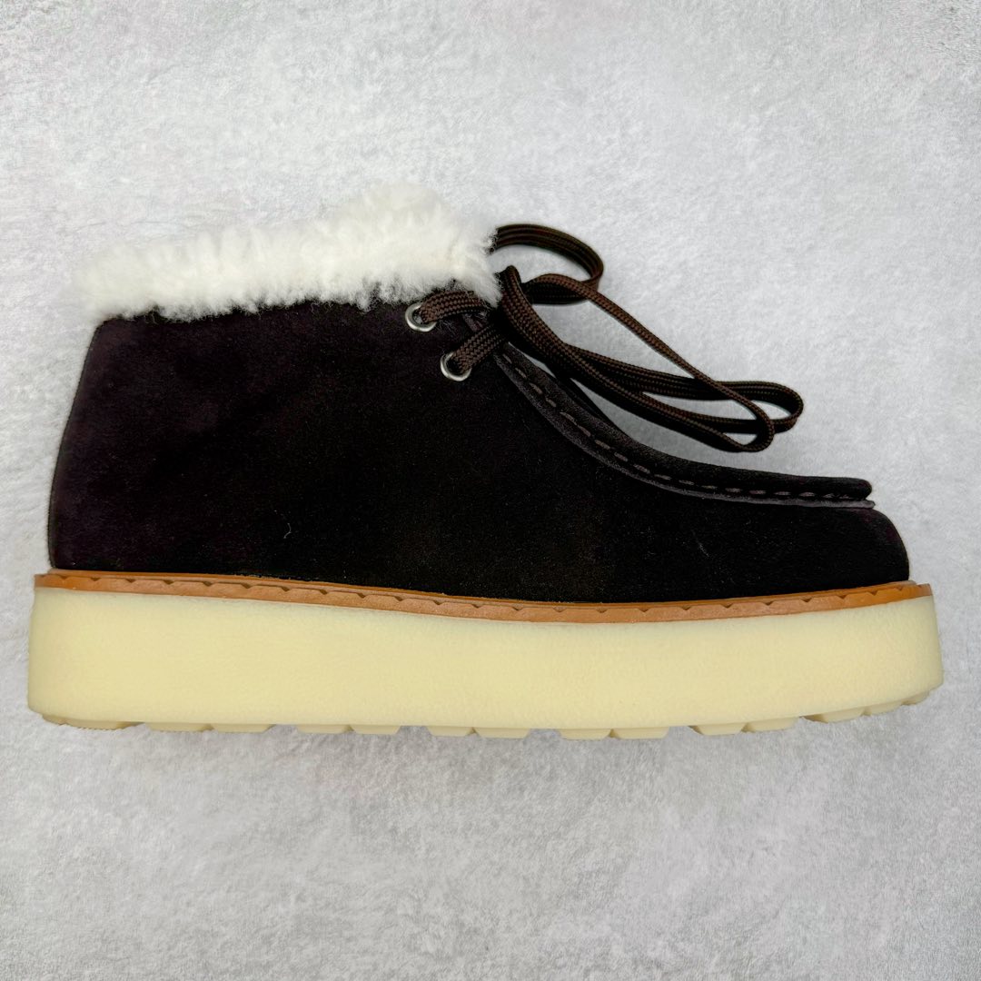 PRADA 普拉达24秋冬新款三角标羊毛鞋厚底靴雪地靴 材质细节可对比原版 市面普通版本区分 鞋面：双色擦色牛绒真 内里：羊羔毛 大底：原版大底 尺码：35 36 37 38 39-选品中心