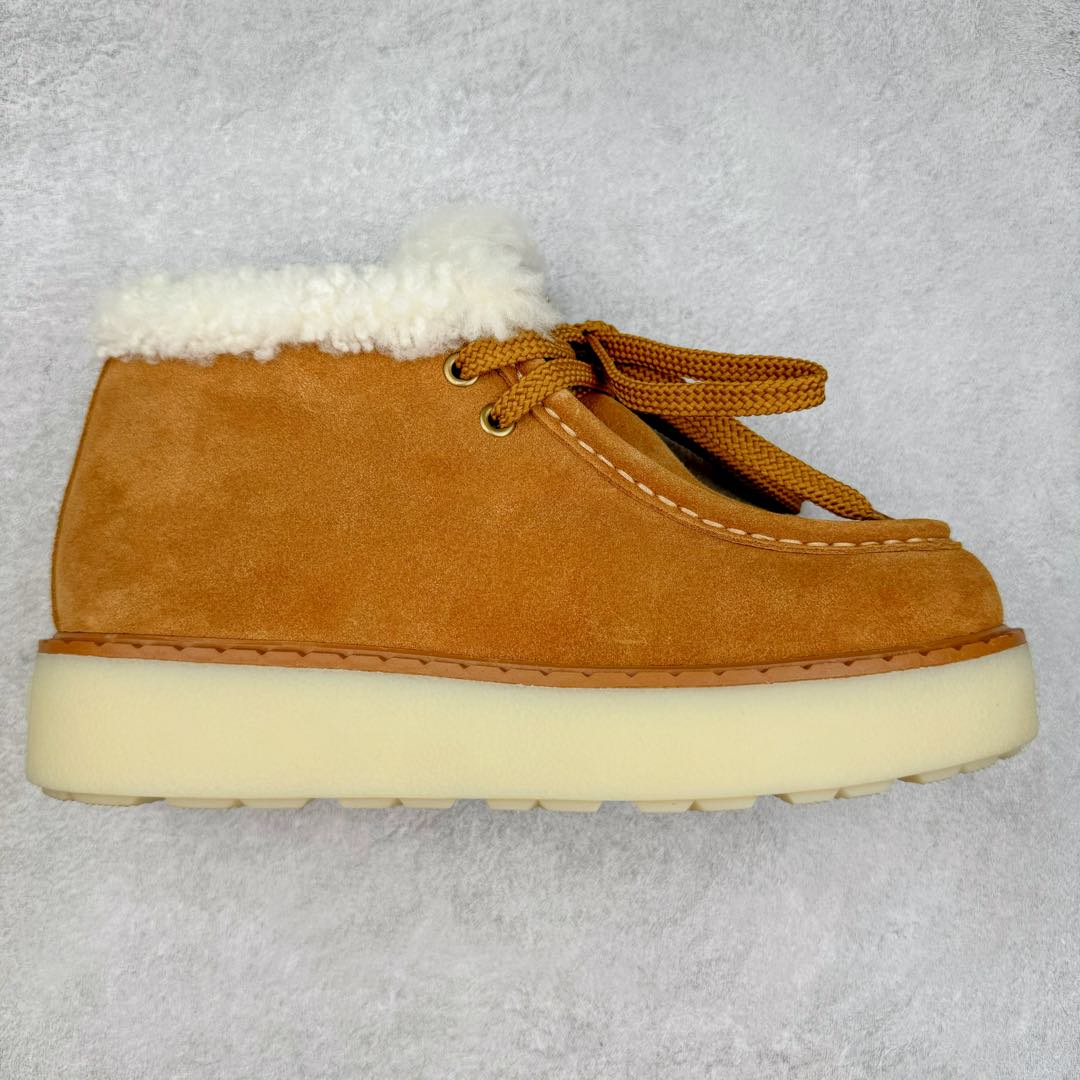 PRADA 普拉达24秋冬新款三角标羊毛鞋厚底靴雪地靴 材质细节可对比原版 市面普通版本区分 鞋面：双色擦色牛绒真 内里：羊羔毛 大底：原版大底 尺码：35 36 37 38 39-选品中心