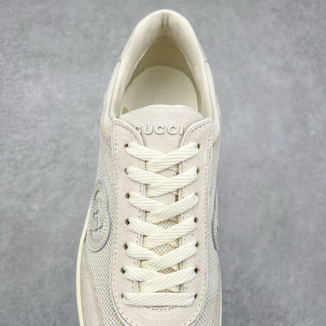 图片[5]-Gucci Lido 古驰新款复古板鞋 意大利海岸的夏日风情和海滩俱乐部汲取灵感 这款运动鞋以绒面材质匠心打造缀饰互扣式双G标识等Gucci经典符号元素 尽显别样风采 尺码：35 36 37 38 39 40 41 42 43 44 45-选品中心