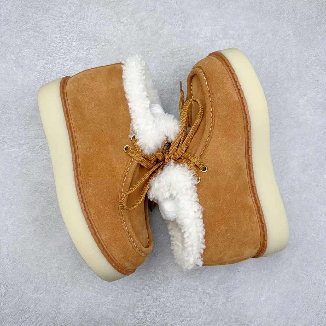 图片[3]-PRADA 普拉达24秋冬新款三角标羊毛鞋厚底靴雪地靴 材质细节可对比原版 市面普通版本区分 鞋面：双色擦色牛绒真 内里：羊羔毛 大底：原版大底 尺码：35 36 37 38 39-选品中心