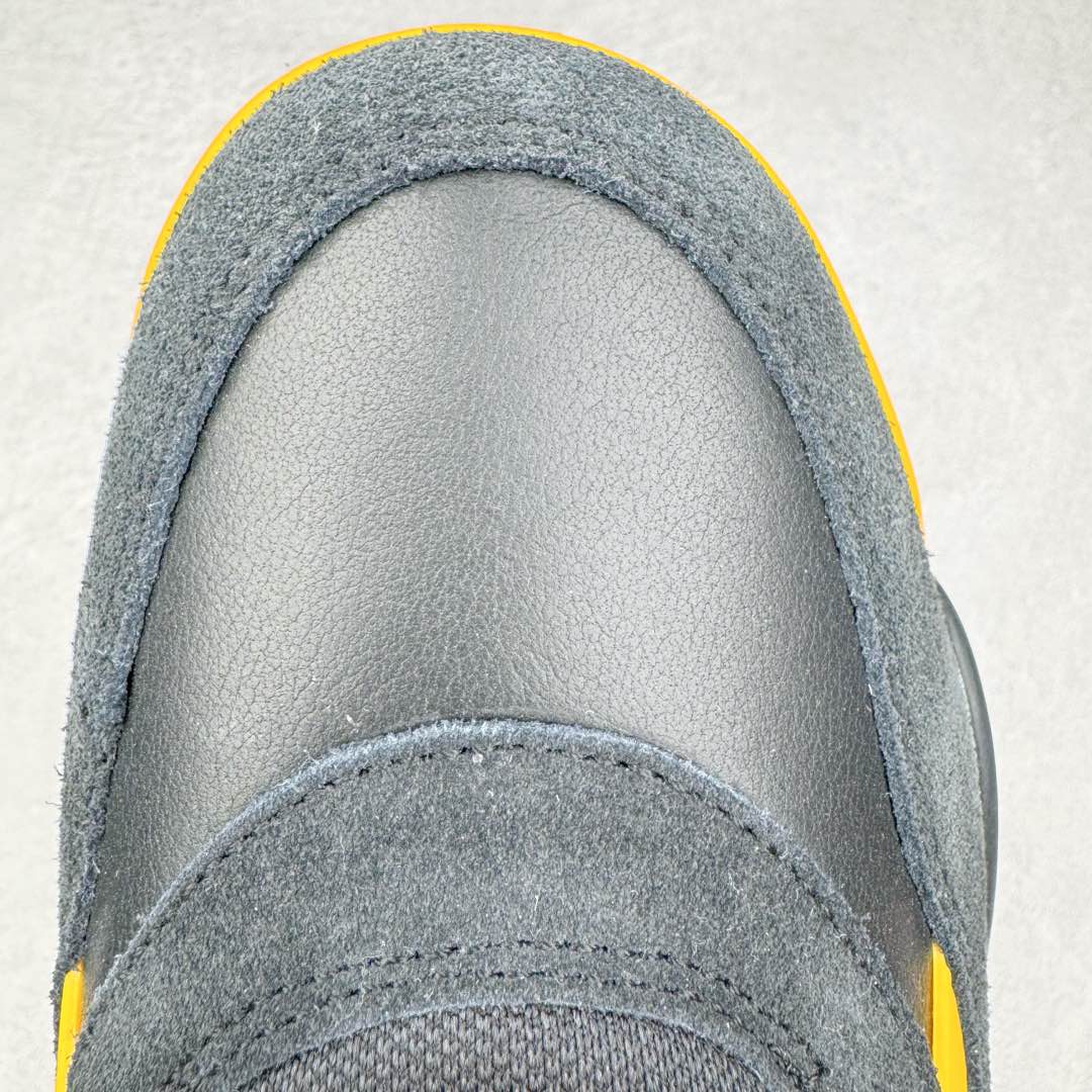 图片[15]-＃KZ纯原 Air Jordan AJ4 RM 重制版低帮复古篮球鞋 黑黄 FQ7939-007 亲自操刀耗时半年巨作 全套原纸板楦头开发 确保原汁原味 完美呈现版型 一比一鞋头弧度高度鞋身弧度 原厂TPU 正确内里网布 菱角分明不变形无多余毛边 柔软性质感一致于原鞋 原厂织唛标 原厂飞人电绣工艺 尾指中部跳三针 独家绑鞋带手法 印刷中底布 四线拉帮 米色美纹纸贴合固定 进口港宝加持 后跟自然饱满 全鞋荧光划线卡点 追求极致完美 每一双都是工艺品 多重QC质检 超越公司货的品控标准 实实在在的免检产品 采用了低帮的设计 并保留了众多AJ4的经典元素 鞋身以皮革、麂皮材质拼接打造 AJ4经典的TPU材质延伸至后跟 增强鞋款稳定性 而鞋身侧面的网格设计则被取消 尾部的NIKE AIR标志也得到保留 并同时带有飞人logo 中底部分同样搭载了可视AIR气垫 鞋底采用米白色中底和外底呈现 为整个设计收尾 尺码：36 36.5 37.5 38 38.5 39 40 40.5 41 42 42.5 43 44 44.5 45 46 47.5-选品中心