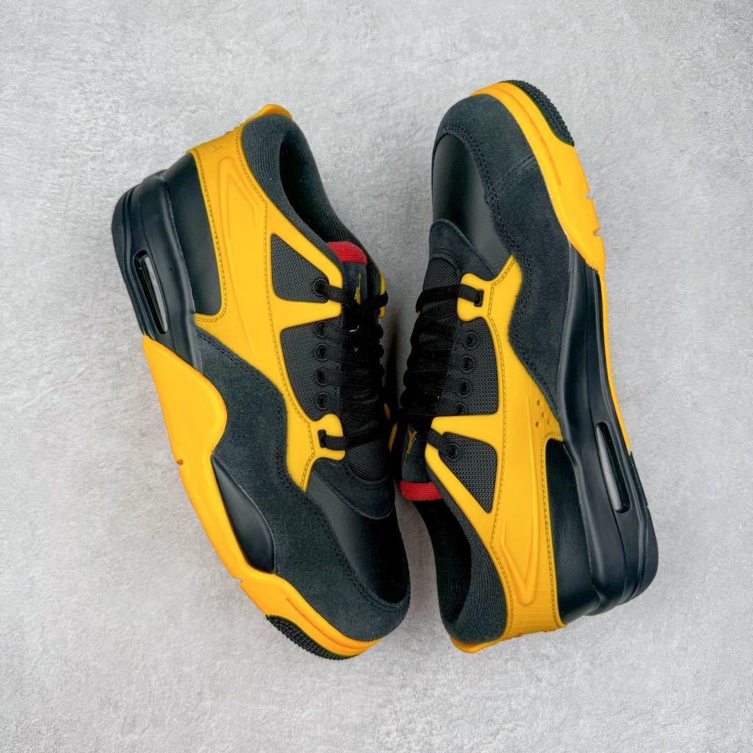 图片[3]-＃KZ纯原 Air Jordan AJ4 RM 重制版低帮复古篮球鞋 黑黄 FQ7939-007 亲自操刀耗时半年巨作 全套原纸板楦头开发 确保原汁原味 完美呈现版型 一比一鞋头弧度高度鞋身弧度 原厂TPU 正确内里网布 菱角分明不变形无多余毛边 柔软性质感一致于原鞋 原厂织唛标 原厂飞人电绣工艺 尾指中部跳三针 独家绑鞋带手法 印刷中底布 四线拉帮 米色美纹纸贴合固定 进口港宝加持 后跟自然饱满 全鞋荧光划线卡点 追求极致完美 每一双都是工艺品 多重QC质检 超越公司货的品控标准 实实在在的免检产品 采用了低帮的设计 并保留了众多AJ4的经典元素 鞋身以皮革、麂皮材质拼接打造 AJ4经典的TPU材质延伸至后跟 增强鞋款稳定性 而鞋身侧面的网格设计则被取消 尾部的NIKE AIR标志也得到保留 并同时带有飞人logo 中底部分同样搭载了可视AIR气垫 鞋底采用米白色中底和外底呈现 为整个设计收尾 尺码：36 36.5 37.5 38 38.5 39 40 40.5 41 42 42.5 43 44 44.5 45 46 47.5-选品中心