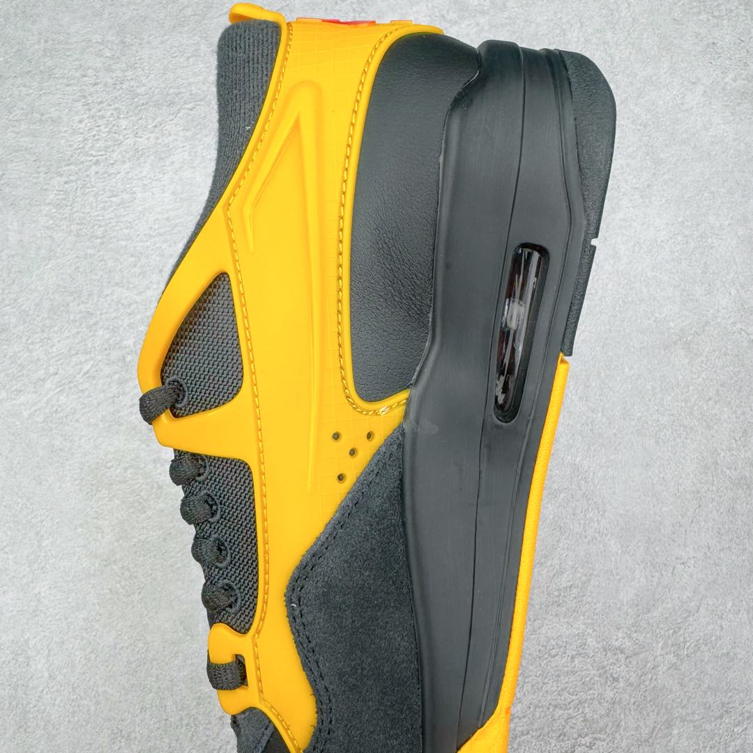 图片[7]-＃KZ纯原 Air Jordan AJ4 RM 重制版低帮复古篮球鞋 黑黄 FQ7939-007 亲自操刀耗时半年巨作 全套原纸板楦头开发 确保原汁原味 完美呈现版型 一比一鞋头弧度高度鞋身弧度 原厂TPU 正确内里网布 菱角分明不变形无多余毛边 柔软性质感一致于原鞋 原厂织唛标 原厂飞人电绣工艺 尾指中部跳三针 独家绑鞋带手法 印刷中底布 四线拉帮 米色美纹纸贴合固定 进口港宝加持 后跟自然饱满 全鞋荧光划线卡点 追求极致完美 每一双都是工艺品 多重QC质检 超越公司货的品控标准 实实在在的免检产品 采用了低帮的设计 并保留了众多AJ4的经典元素 鞋身以皮革、麂皮材质拼接打造 AJ4经典的TPU材质延伸至后跟 增强鞋款稳定性 而鞋身侧面的网格设计则被取消 尾部的NIKE AIR标志也得到保留 并同时带有飞人logo 中底部分同样搭载了可视AIR气垫 鞋底采用米白色中底和外底呈现 为整个设计收尾 尺码：36 36.5 37.5 38 38.5 39 40 40.5 41 42 42.5 43 44 44.5 45 46 47.5-选品中心