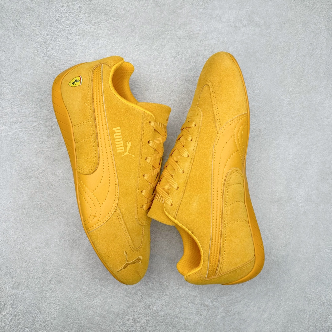 图片[3]-＃特价福利 PUMA Speedca OG 彪马极速赛车系列低帮德训风拼接复古百搭休闲运动赛车鞋 鞋款从80、90年代赛车手所穿的防火赛车鞋为原型，鞋身线条模仿了赛车的流线廓形，体现了空气动力学原理的结构。简约流畅的外观，恰好又和贯穿其中的Formstrip Logo融合恰到好处，视觉上细节丰富且协调。本次Speedcat OG鞋款归来，最大看点自然式保留了窄版鞋型以及薄底构造。这两年各品牌鞋底越做越厚，Speedcat反其道而行之，上脚几乎无鞋底的效果带来耳目一新的视觉体验。鞋面依旧是以质感细腻的麂皮材质打造，并且大面积近乎全包裹的使用，复古味道也愈发浓烈。配色上更是将最原始的黑色和红色带回，向F1赛车队的标志性队服致敬。相信让各位一眼种草的更多是出挑的大红色，上脚即可瞬间点亮整体造型，在以球鞋为核心的OOTD中脱颖而出。而另一款黑色则是低调的万金油，彰显新潮个性的同时又不喧宾夺主，也是热爱简约系穿搭朋友的首选。 尺码：35.5 36 37 37.5 38 38.5 39 40 40.5 41 42 42.5 43 44 44.5 45-选品中心