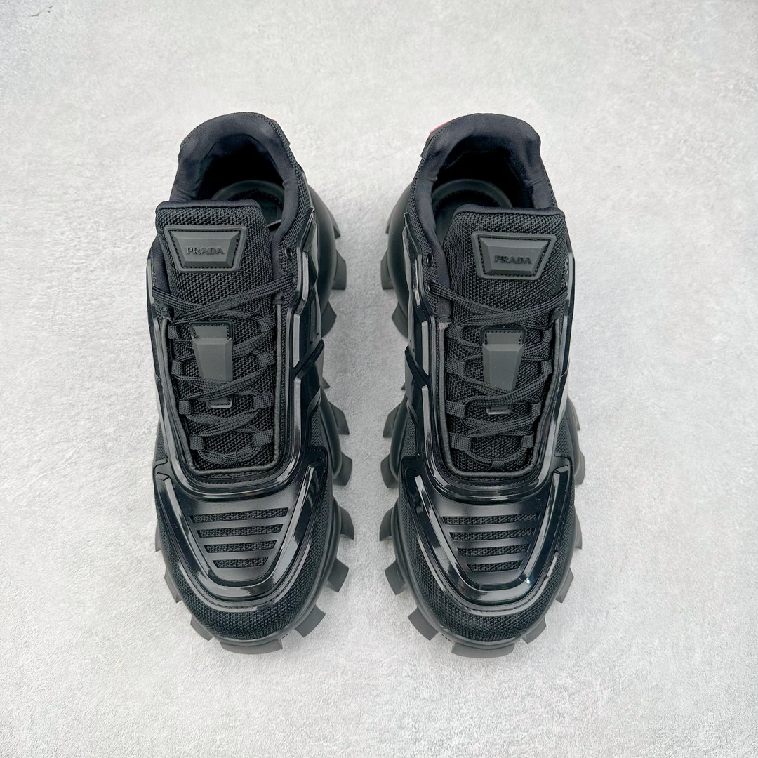 图片[2]-PRADA Cloudbust Thunder 普拉达厚底低帮休闲鞋 该鞋款选用织物和橡胶打造 诠释繁复精致的鞋型 锯齿状橡胶胎面花纹精雕细琢 橡胶饰片赋予鞋面立体效果 尺码：36 37 38 39 40 41 42 43 44 45 46 比运动鞋偏大一码-选品中心