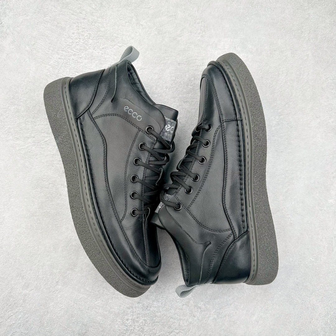 图片[3]-ECCO爱步中高帮男鞋 热门销售款式 城市休闲系列 气质百搭潮酷板鞋 精选牛皮面料 现代品质鞋面设计 纹理自然，细腻柔软 具有良好透气性 舒适保暖 侧前独有LOGO设计 双层牛皮鞋边 坚韧鞋线车边 经典潮流 全新轻量发泡底材与橡胶大底结合 脚感轻盈柔韧 防滑耐磨 抓地力强 时尚潮流休闲 随想假日 尺码：38 39 40 41 42 43 44 皮鞋码-选品中心