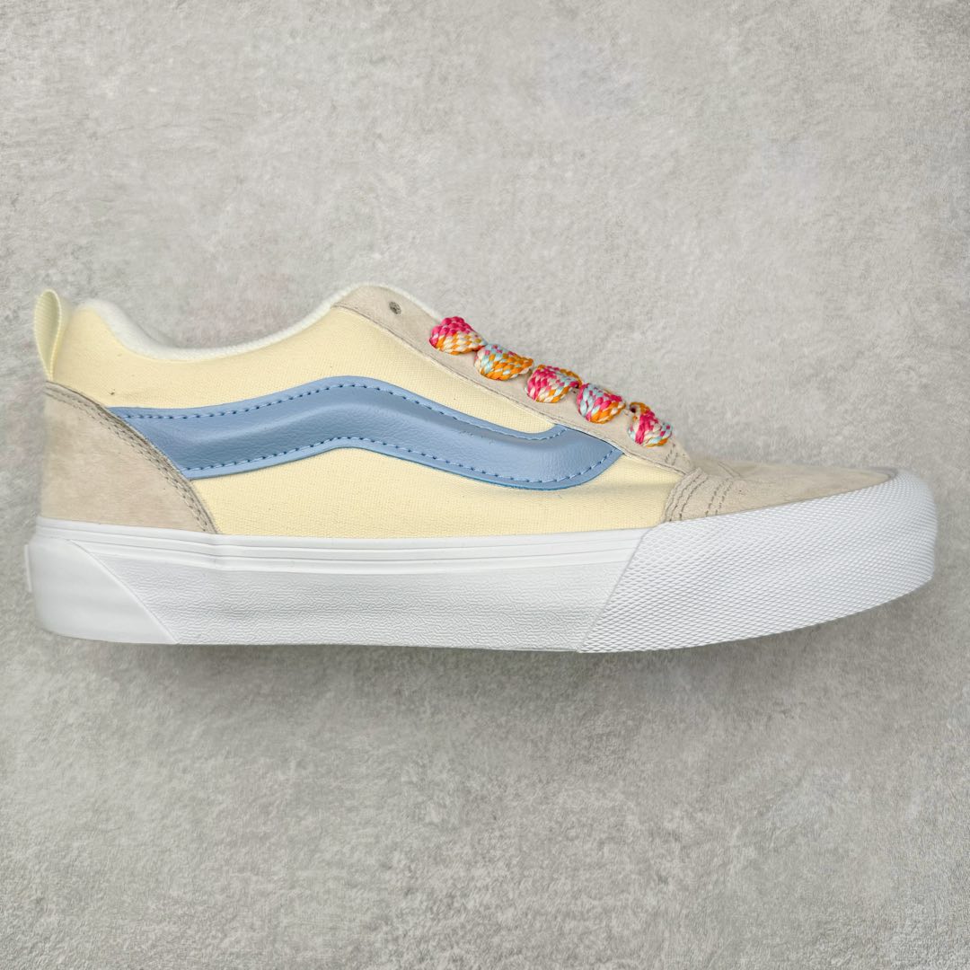 Vans Knu Skool 米白蓝 官方新配色 肥胖版立体大Logo 加厚鞋舌 低帮复古休闲硫化面包鞋 货号:VN000D22ZCF 尺码:35 36 36.5 37 38 38.5 39 40 40.5 41 42 42.5 43 44 45 工艺:硫化1:1(重量1:1、真标、原钢印、材质标、鞋型标、合格证)-选品中心