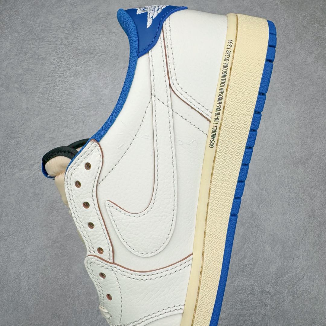 图片[7]-＃FK纯原 Travis Scott x Air Jordan AJ1 Low OG SP TS联名倒钩低帮 白蓝 DM7866-104 外贸高端零售特供批次 产品品控稳定性领先行业 各方面均可对飙L版 良心定价不杀猪 原厂全套原楦原纸板冲刀磨具开发 原厂皮料加持 原厂港宝加持定型后跟R度完美 同源原厂电绣 鬼脸飞翼针数密度立体效果一致 百分百一致原鞋 原厂拉帮工艺 针距密度一致 后跟弧度收口自然不对折 极致一眼正品既视感 进口玻璃冲刀皮料裁剪零毛边 全鞋电脑针车工艺 品控清洁度最高QC检验标准 免检产品 原厂订购鞋盒、鞋标、防尘纸、鞋撑、鞋带 追求极致的原厂味道 尺码：36 36.5 37.5 38 38.5 39 40 40.5 41 42 42.5 43 44 44.5 45 46 47.5 48.5-选品中心