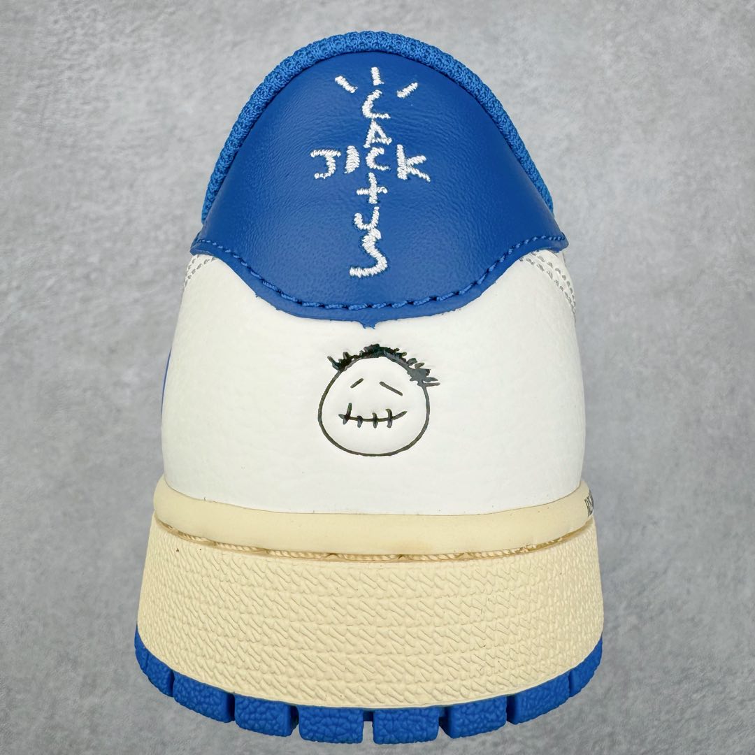 图片[9]-＃FK纯原 Travis Scott x Air Jordan AJ1 Low OG SP TS联名倒钩低帮 白蓝 DM7866-104 外贸高端零售特供批次 产品品控稳定性领先行业 各方面均可对飙L版 良心定价不杀猪 原厂全套原楦原纸板冲刀磨具开发 原厂皮料加持 原厂港宝加持定型后跟R度完美 同源原厂电绣 鬼脸飞翼针数密度立体效果一致 百分百一致原鞋 原厂拉帮工艺 针距密度一致 后跟弧度收口自然不对折 极致一眼正品既视感 进口玻璃冲刀皮料裁剪零毛边 全鞋电脑针车工艺 品控清洁度最高QC检验标准 免检产品 原厂订购鞋盒、鞋标、防尘纸、鞋撑、鞋带 追求极致的原厂味道 尺码：36 36.5 37.5 38 38.5 39 40 40.5 41 42 42.5 43 44 44.5 45 46 47.5 48.5-选品中心