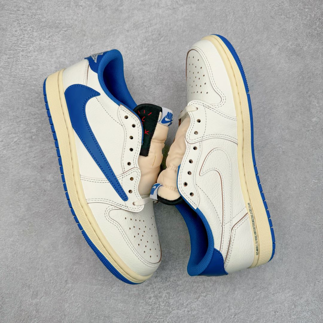 图片[3]-＃FK纯原 Travis Scott x Air Jordan AJ1 Low OG SP TS联名倒钩低帮 白蓝 DM7866-104 外贸高端零售特供批次 产品品控稳定性领先行业 各方面均可对飙L版 良心定价不杀猪 原厂全套原楦原纸板冲刀磨具开发 原厂皮料加持 原厂港宝加持定型后跟R度完美 同源原厂电绣 鬼脸飞翼针数密度立体效果一致 百分百一致原鞋 原厂拉帮工艺 针距密度一致 后跟弧度收口自然不对折 极致一眼正品既视感 进口玻璃冲刀皮料裁剪零毛边 全鞋电脑针车工艺 品控清洁度最高QC检验标准 免检产品 原厂订购鞋盒、鞋标、防尘纸、鞋撑、鞋带 追求极致的原厂味道 尺码：36 36.5 37.5 38 38.5 39 40 40.5 41 42 42.5 43 44 44.5 45 46 47.5 48.5-选品中心