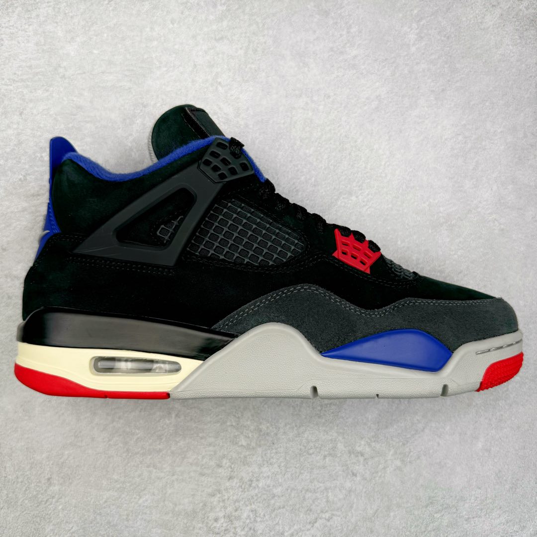 ＃PK纯原 Air Jordan AJ4 Rare Air Laser 黑蓝红 FV5029-003 全套原纸板楦头开发 原厂特供皮料加持 确保原汁原味 完美呈现四代版型 一比一鞋头弧度高度鞋身弧度 数据细节工艺流程均保持原鞋一致 原厂TPU网格鞋带扣 正确内里网布 菱角分明不变形无多余毛边 柔软性质感一致于原鞋 原厂织唛标 原厂飞人电绣工艺 尾指中部跳三针 独家绑鞋带手法 印刷中底布 四线拉帮 米色美纹纸贴合固定 进口港宝加持 后跟自然饱满 全鞋荧光划线卡点 追求极致完美 每一双都是工艺品 多重QC质检 超越公司货的品控标准 实实在在的免检产品 尺码：40 40.5 41 42 42.5 43 44 44.5 45 46 47.5-选品中心