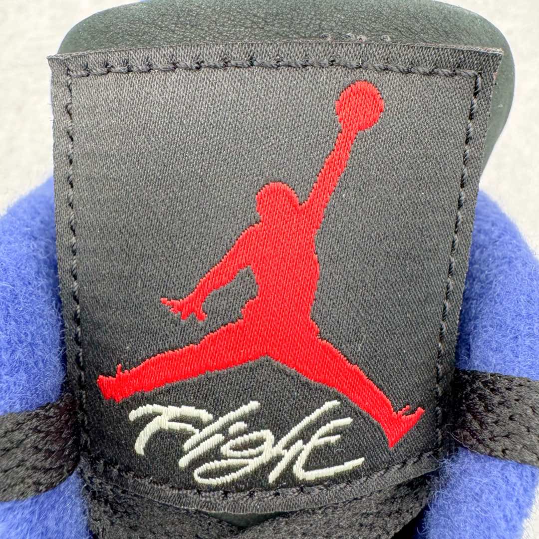 图片[14]-＃PK纯原 Air Jordan AJ4 Rare Air Laser 黑蓝红 FV5029-003 全套原纸板楦头开发 原厂特供皮料加持 确保原汁原味 完美呈现四代版型 一比一鞋头弧度高度鞋身弧度 数据细节工艺流程均保持原鞋一致 原厂TPU网格鞋带扣 正确内里网布 菱角分明不变形无多余毛边 柔软性质感一致于原鞋 原厂织唛标 原厂飞人电绣工艺 尾指中部跳三针 独家绑鞋带手法 印刷中底布 四线拉帮 米色美纹纸贴合固定 进口港宝加持 后跟自然饱满 全鞋荧光划线卡点 追求极致完美 每一双都是工艺品 多重QC质检 超越公司货的品控标准 实实在在的免检产品 尺码：40 40.5 41 42 42.5 43 44 44.5 45 46 47.5-选品中心