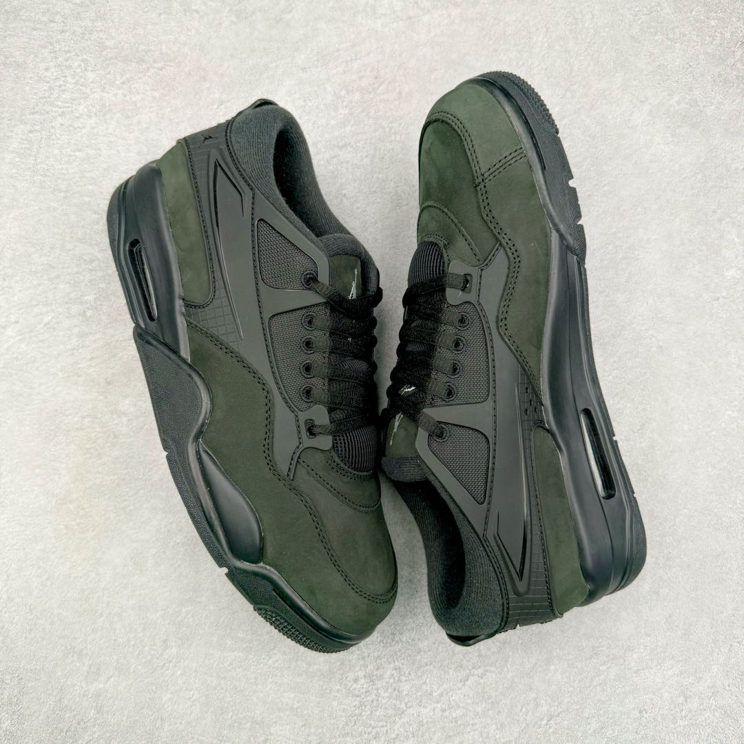 图片[3]-＃KZ纯原 Air Jordan AJ4 RM 重制版低帮复古篮球鞋 黑白 FQ7939-004 亲自操刀耗时半年巨作 全套原纸板楦头开发 确保原汁原味 完美呈现版型 一比一鞋头弧度高度鞋身弧度 原厂TPU 正确内里网布 菱角分明不变形无多余毛边 柔软性质感一致于原鞋 原厂织唛标 原厂飞人电绣工艺 尾指中部跳三针 独家绑鞋带手法 印刷中底布 四线拉帮 米色美纹纸贴合固定 进口港宝加持 后跟自然饱满 全鞋荧光划线卡点 追求极致完美 每一双都是工艺品 多重QC质检 超越公司货的品控标准 实实在在的免检产品 采用了低帮的设计 并保留了众多AJ4的经典元素 鞋身以皮革、麂皮材质拼接打造 AJ4经典的TPU材质延伸至后跟 增强鞋款稳定性 而鞋身侧面的网格设计则被取消 尾部的NIKE AIR标志也得到保留 并同时带有飞人logo 中底部分同样搭载了可视AIR气垫 鞋底采用米白色中底和外底呈现 为整个设计收尾 尺码：36 36.5 37.5 38 38.5 39 40 40.5 41 42 42.5 43 44 44.5 45 46 47.5-选品中心