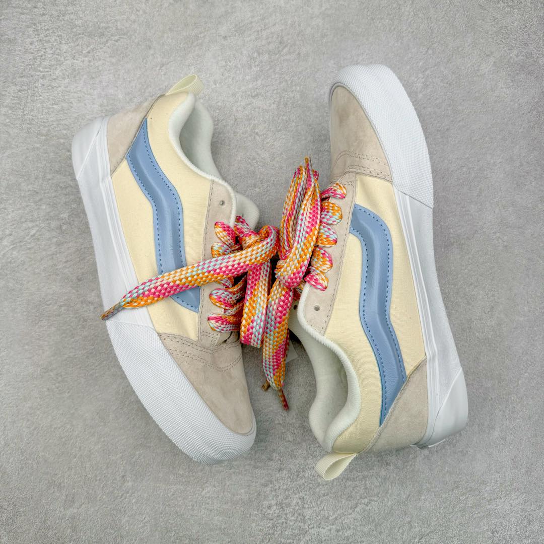 图片[3]-Vans Knu Skool 米白蓝 官方新配色 肥胖版立体大Logo 加厚鞋舌 低帮复古休闲硫化面包鞋 货号：VN000D22ZCF 尺码：35 36 36.5 37 38 38.5 39 40 40.5 41 42 42.5 43 44 45 工艺：硫化1：1（重量1：1、真标、原钢印、材质标、鞋型标、合格证）-选品中心
