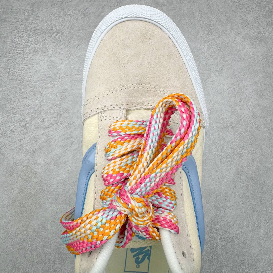 图片[4]-Vans Knu Skool 米白蓝 官方新配色 肥胖版立体大Logo 加厚鞋舌 低帮复古休闲硫化面包鞋 货号：VN000D22ZCF 尺码：35 36 36.5 37 38 38.5 39 40 40.5 41 42 42.5 43 44 45 工艺：硫化1：1（重量1：1、真标、原钢印、材质标、鞋型标、合格证）-选品中心