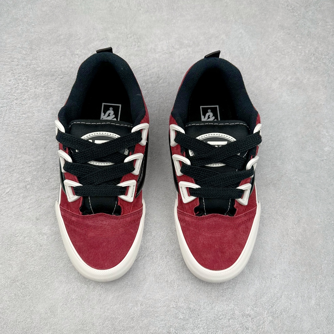 图片[2]-Vans Knu Skool 酒红黑 官方新配色 肥胖版立体大Logo 加厚鞋舌 低帮复古休闲硫化面包鞋 货号：VN000D22ZCF 尺码：35 36 36.5 37 38 38.5 39 40 40.5 41 42 42.5 43 44 45 工艺：硫化1：1（重量1：1、真标、原钢印、材质标、鞋型标、合格证）-选品中心