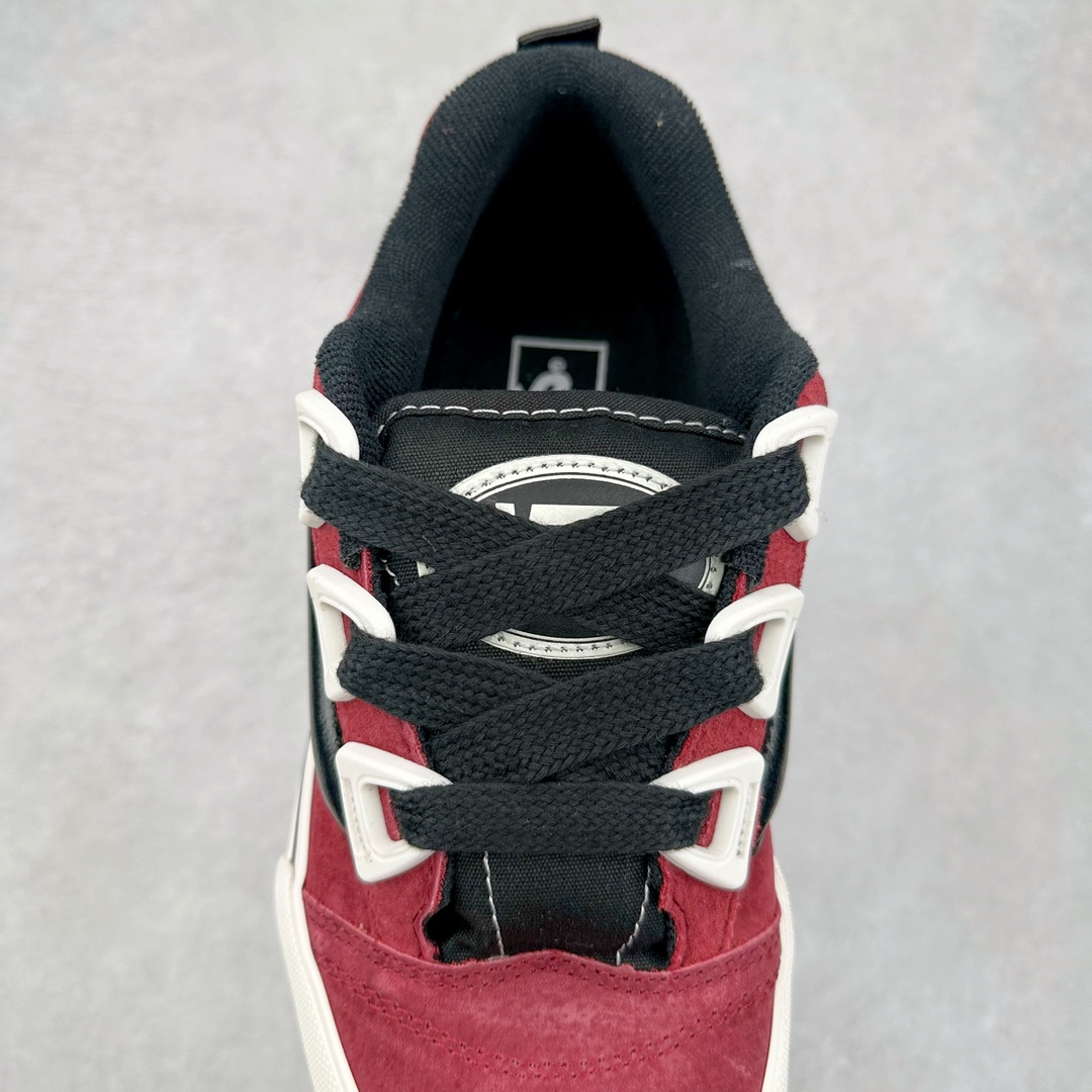 图片[5]-Vans Knu Skool 酒红黑 官方新配色 肥胖版立体大Logo 加厚鞋舌 低帮复古休闲硫化面包鞋 货号：VN000D22ZCF 尺码：35 36 36.5 37 38 38.5 39 40 40.5 41 42 42.5 43 44 45 工艺：硫化1：1（重量1：1、真标、原钢印、材质标、鞋型标、合格证）-选品中心