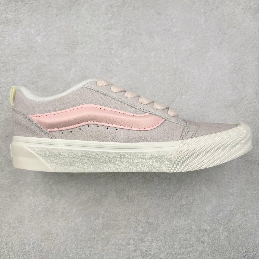 Vans Knu Skool 米灰粉 万斯低帮复古休闲胖胖面包鞋 肥胖版大LOGO原版全皮猪八面料 尺码:35 36 36.5 37 38 38.5 39 40 40.5 41 42 42.5 43 44 45 工艺:硫化1:1(重量1:1、真标、原钢印、材质标、鞋型标、合格证)-选品中心