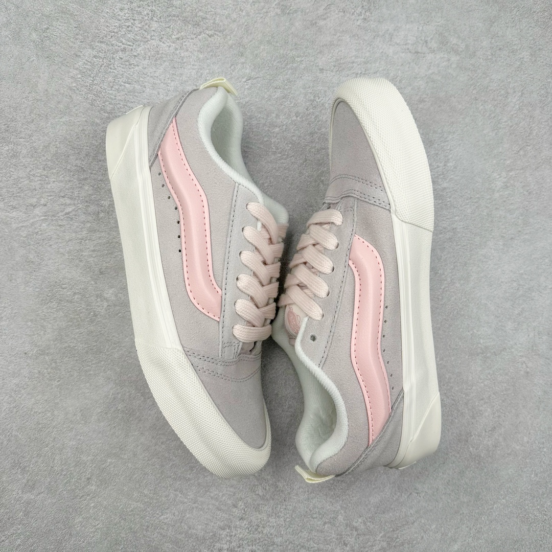 图片[3]-Vans Knu Skool 米灰粉 万斯低帮复古休闲胖胖面包鞋 肥胖版大LOGO原版全皮猪八面料 尺码：35 36 36.5 37 38 38.5 39 40 40.5 41 42 42.5 43 44 45 工艺：硫化1：1（重量1：1、真标、原钢印、材质标、鞋型标、合格证）-选品中心