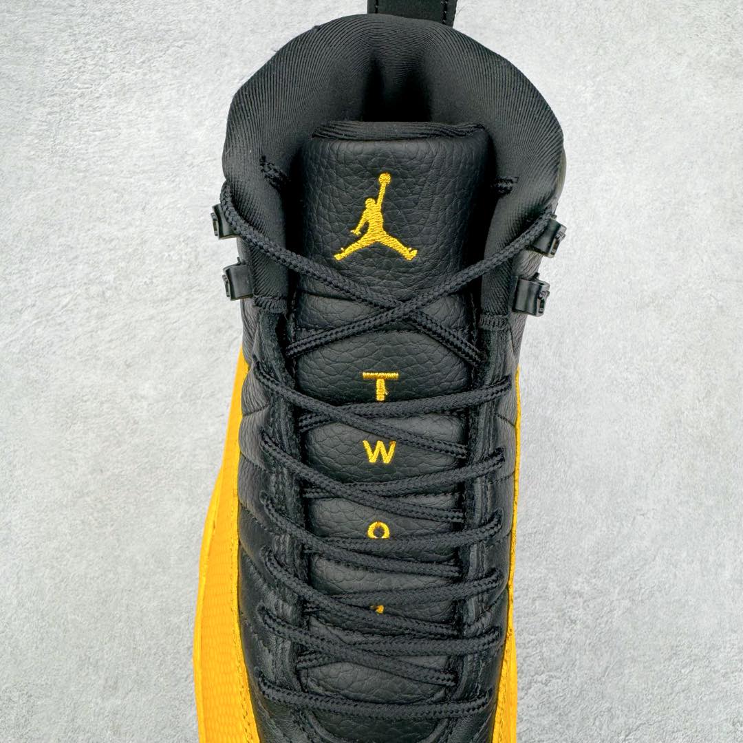 图片[5]-＃NC版 Air Jordan AJ12 Retro 黑黄130690-070 原楦原纸板开发 原汁原味12代鞋型 进口原厂皮料 原厂碳板 原装材料 原厂定制金属扣 原厂电绣 支持与公司货全方位对比 只服务于5%懂鞋的高端客户 发国外可支持各种retail商店充正寄售 尺码：40 40.5 41 42 42.5 43 44 44.5 45 45.5 46 47.5-选品中心